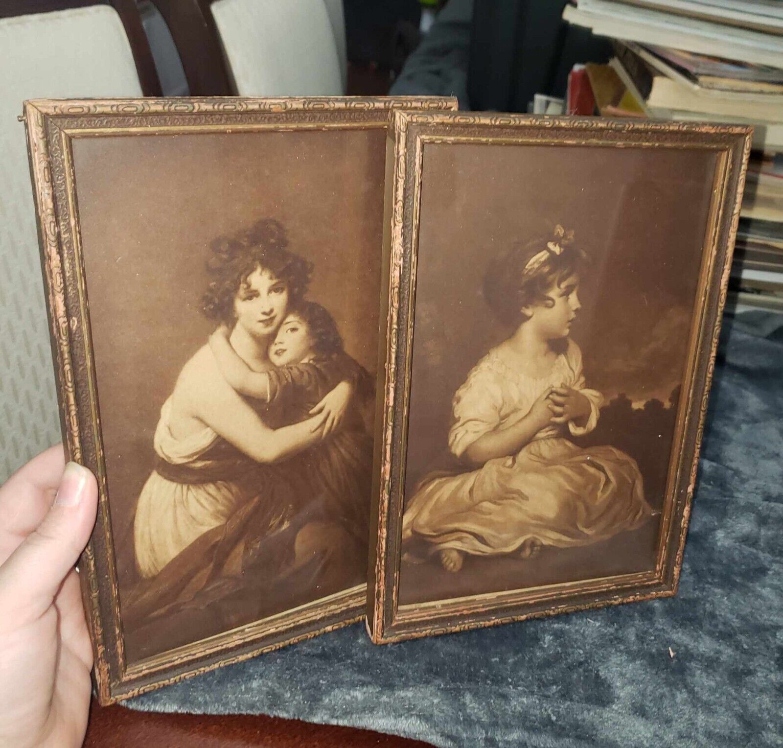Set of two 6x9 Antique framed art from early 1900s - Mentor Association Inc.