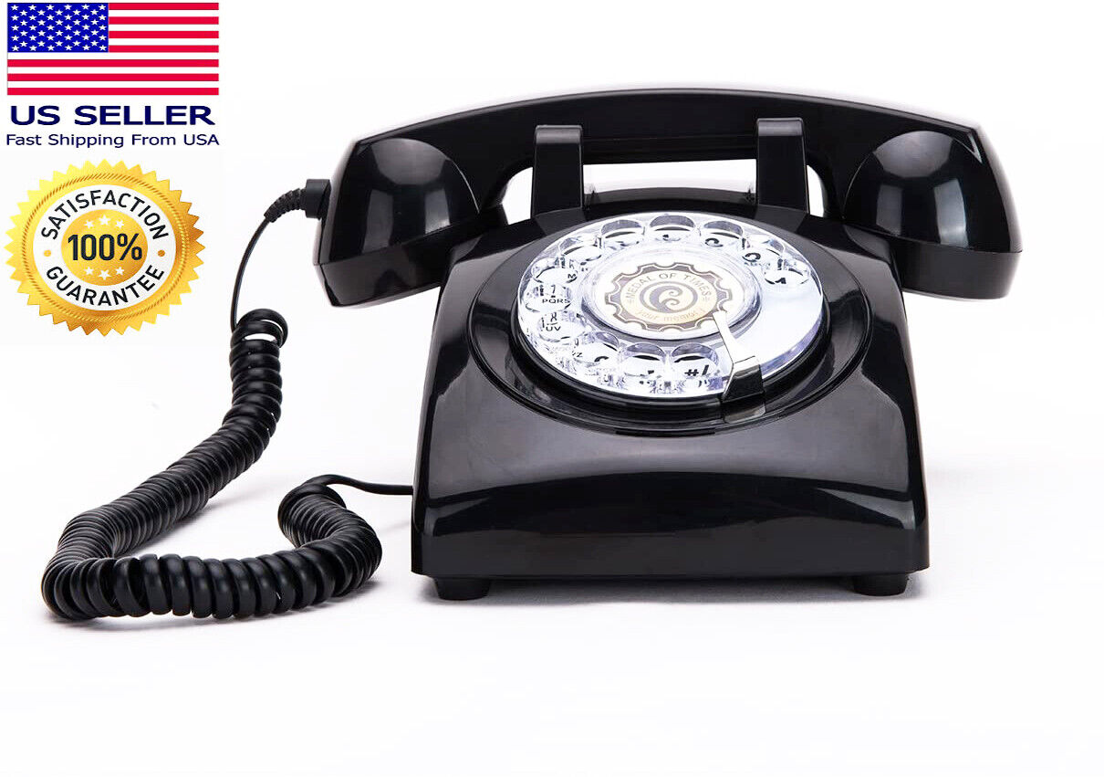 Rotary Dial Telephone Phone Real Working Vintage Old Fashion Black 1960\'s 1970\'s