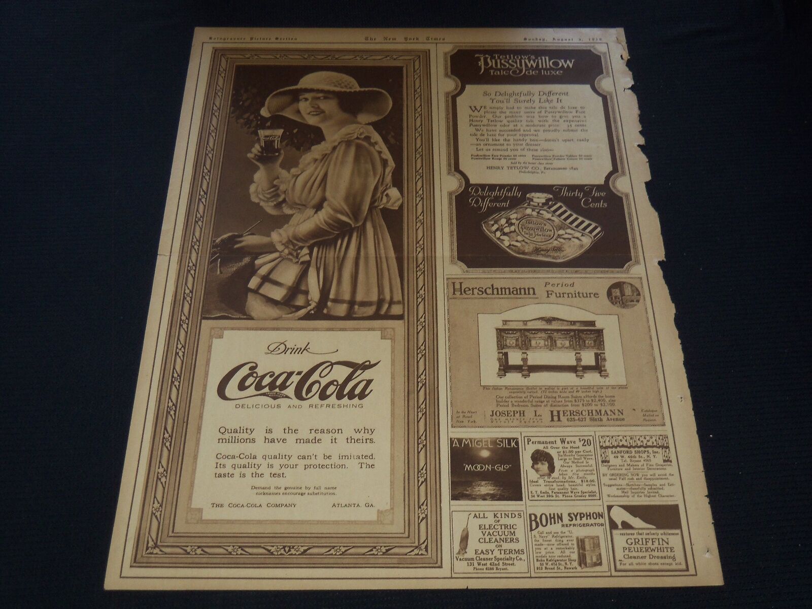 1919 AUGUST 3 NEW YORK TIMES - COCA-COLA 1/2 ADVERTISEMENT - NP 2151Q
