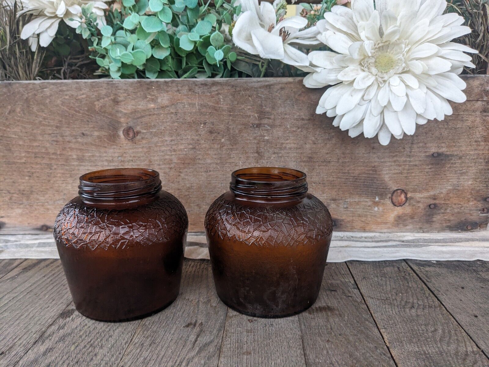 Vintage Amber Glass Jar for Baked Beans