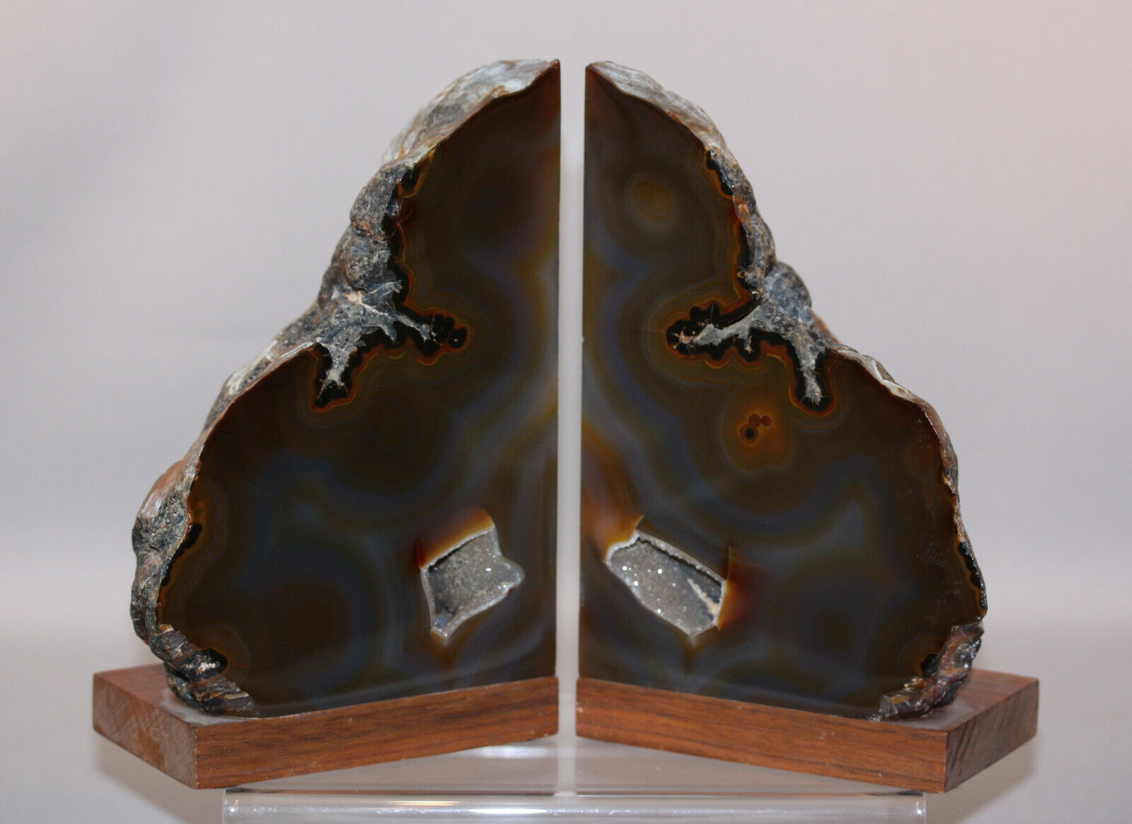 LARGE CUT GEODE BOOKENDS - CRYSTALS