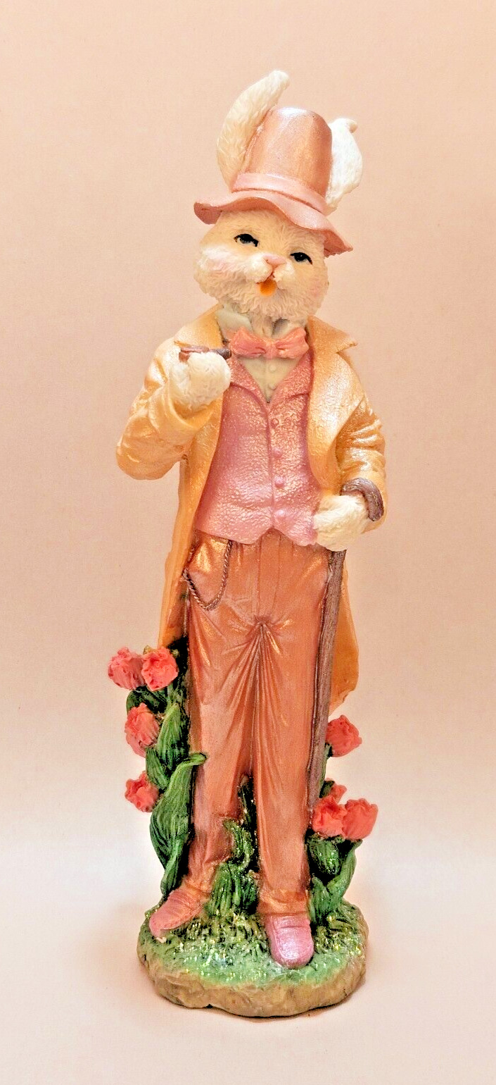 NWB Simson Giftware Adorable Boy Rabbit with Tulips Springtime Joy Figurine