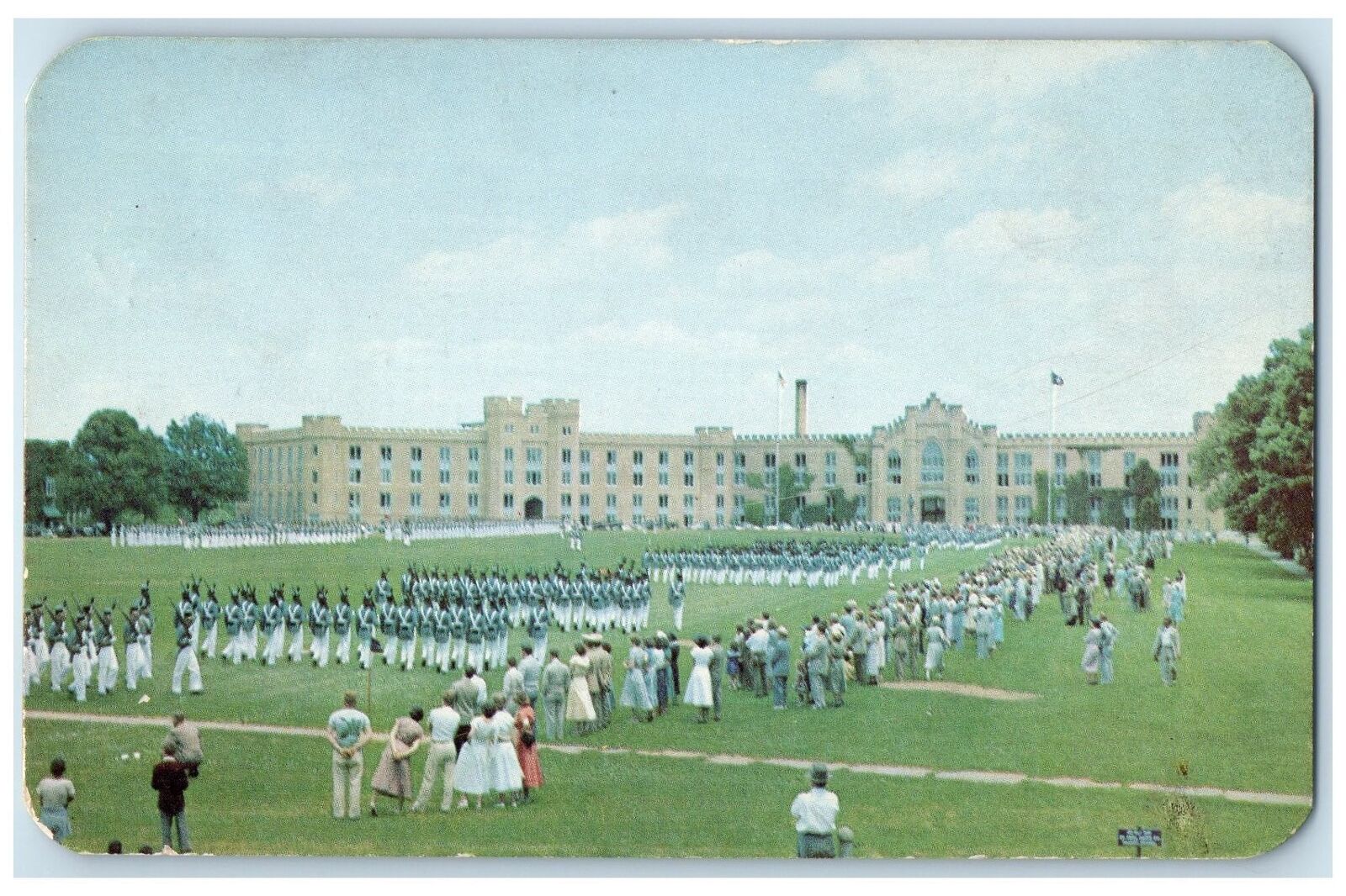 c1960's Cadet's June Final Dress Parade Military Institute Lexington VA Postcard