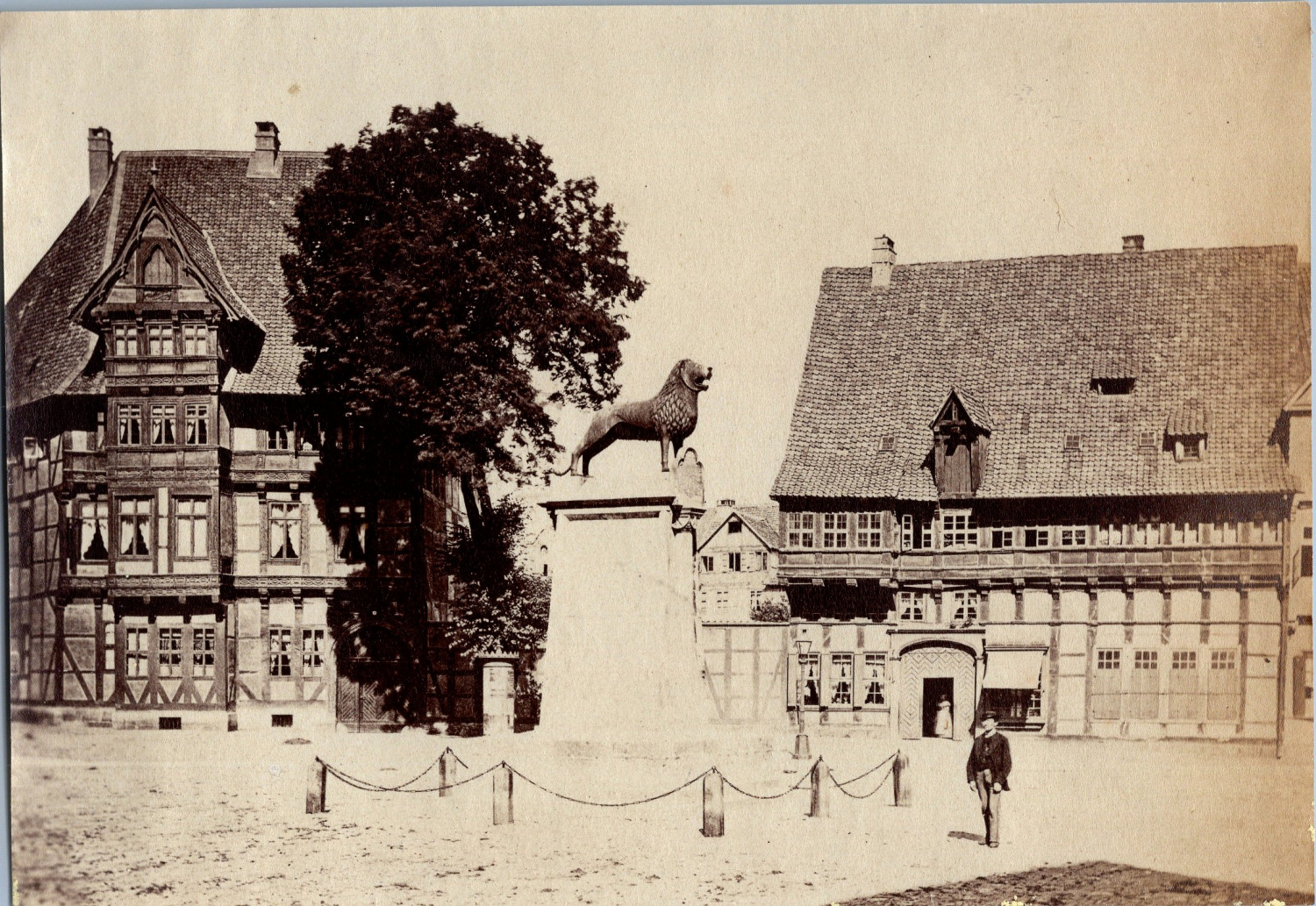 Germany, Braunschweig, the Lion, Vintage Print, ca.1880 Vintage Print