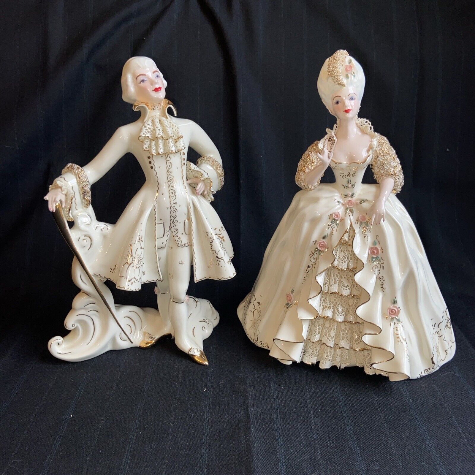 Florence Ceramics Pasadena CA King Louis XVI & Marie Antoinette Set 10 Inch