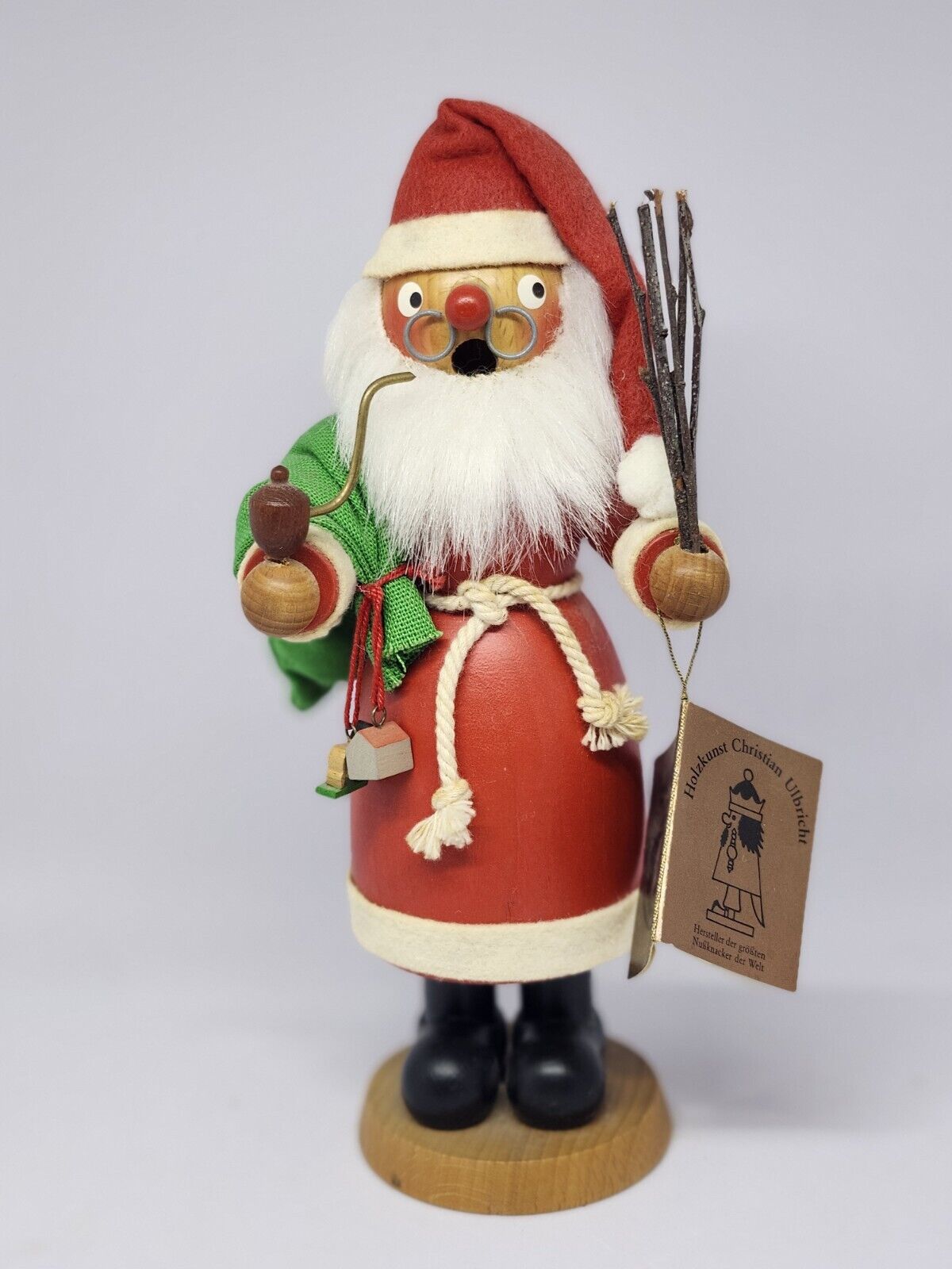 Vintagr Holzkunst Christian Ulbricht  Red Santa Incense Smoker 