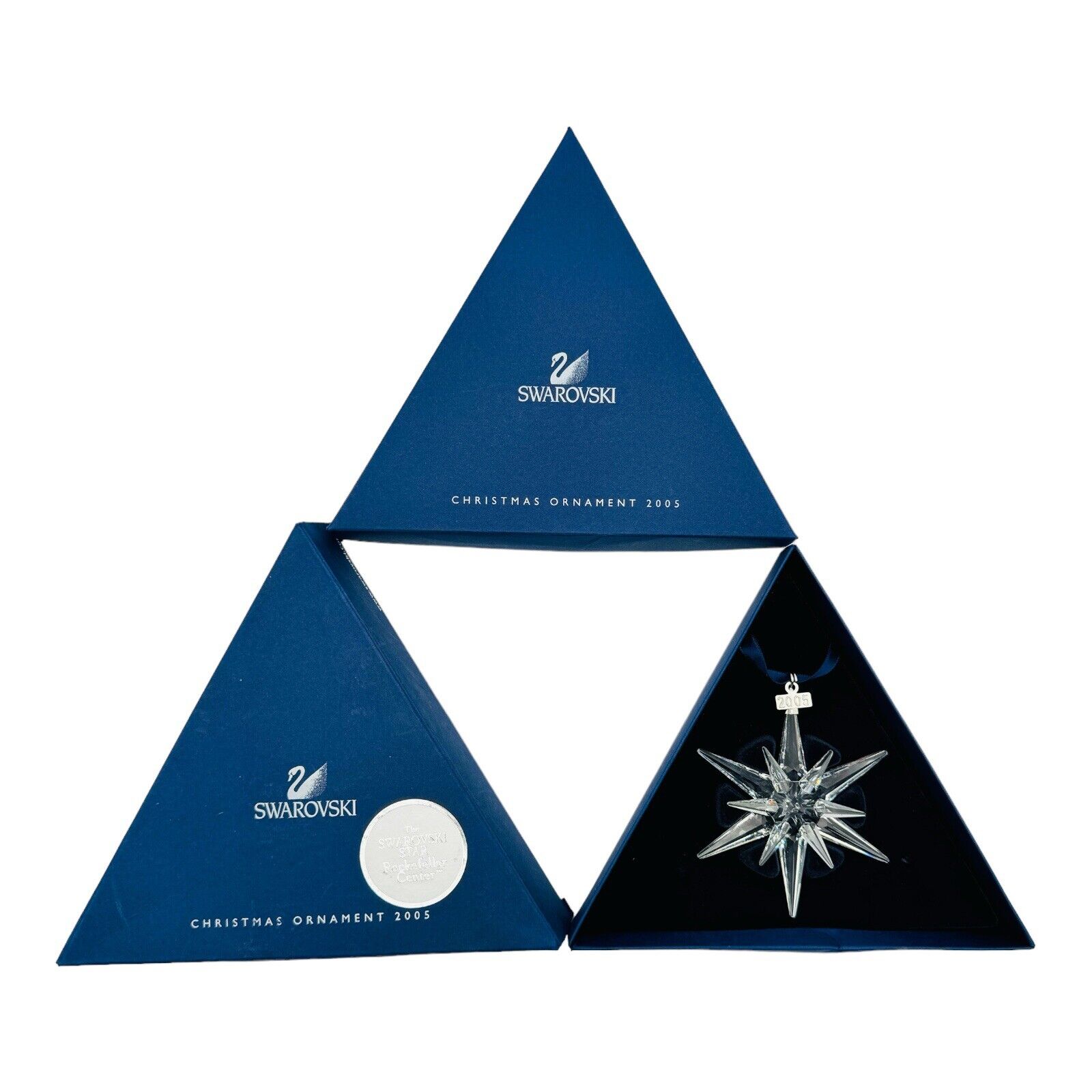 Swarovski Crystal Annual Snowflake Christmas Ornament 2005 Rockefeller NEW
