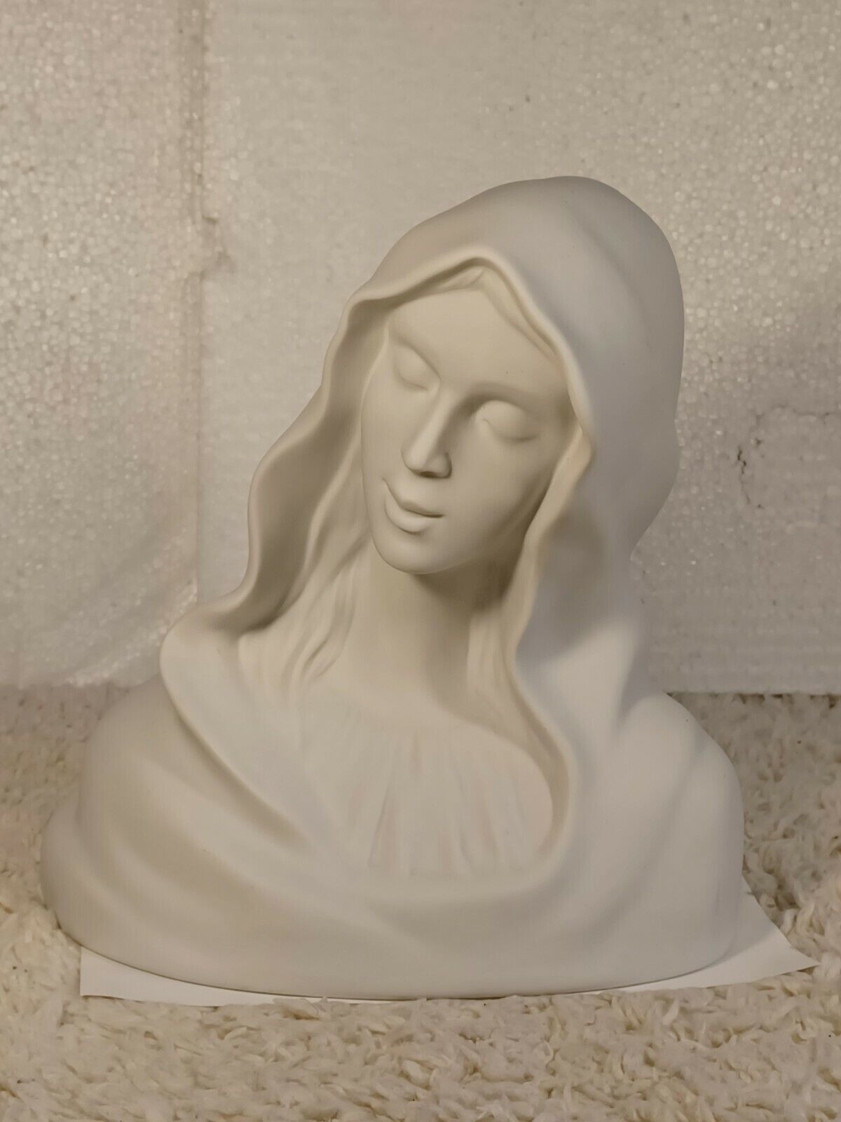 Vintage Porfin Cluj Napoca Madonna Virgin Mary Bust Ceramic Figurine Romania