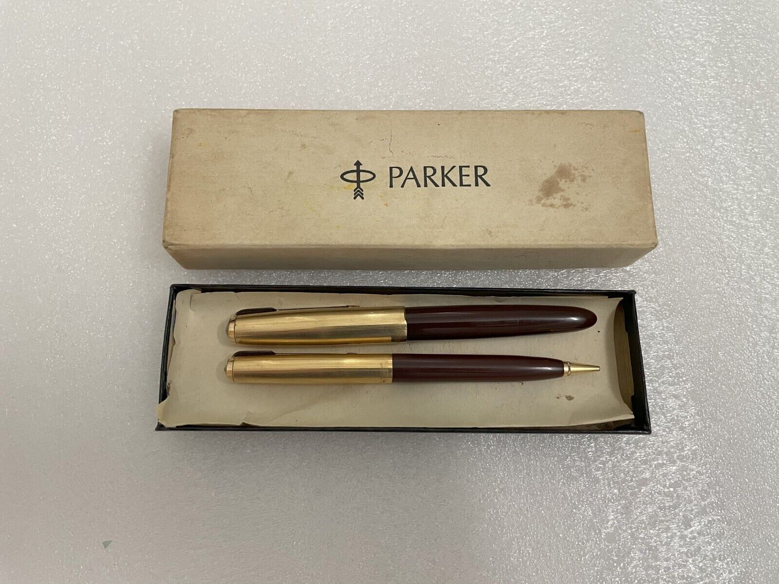 Rare Find: 1940’s Parker 51 Demi Pen Pencil Set Gold Nib Gold Filled Cap 