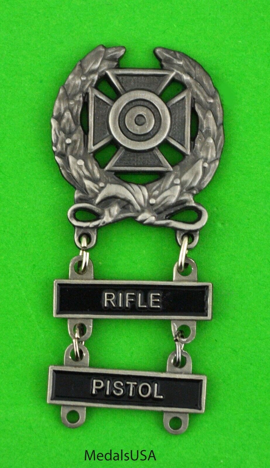 Army Expert Marksmanship Badge with RIFLE & PISTOL Qualification Tab Bars