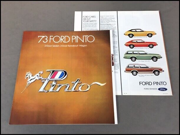 1973 Ford Pinto Deluxe and Runabout Original Car Sales Brochure Catalog