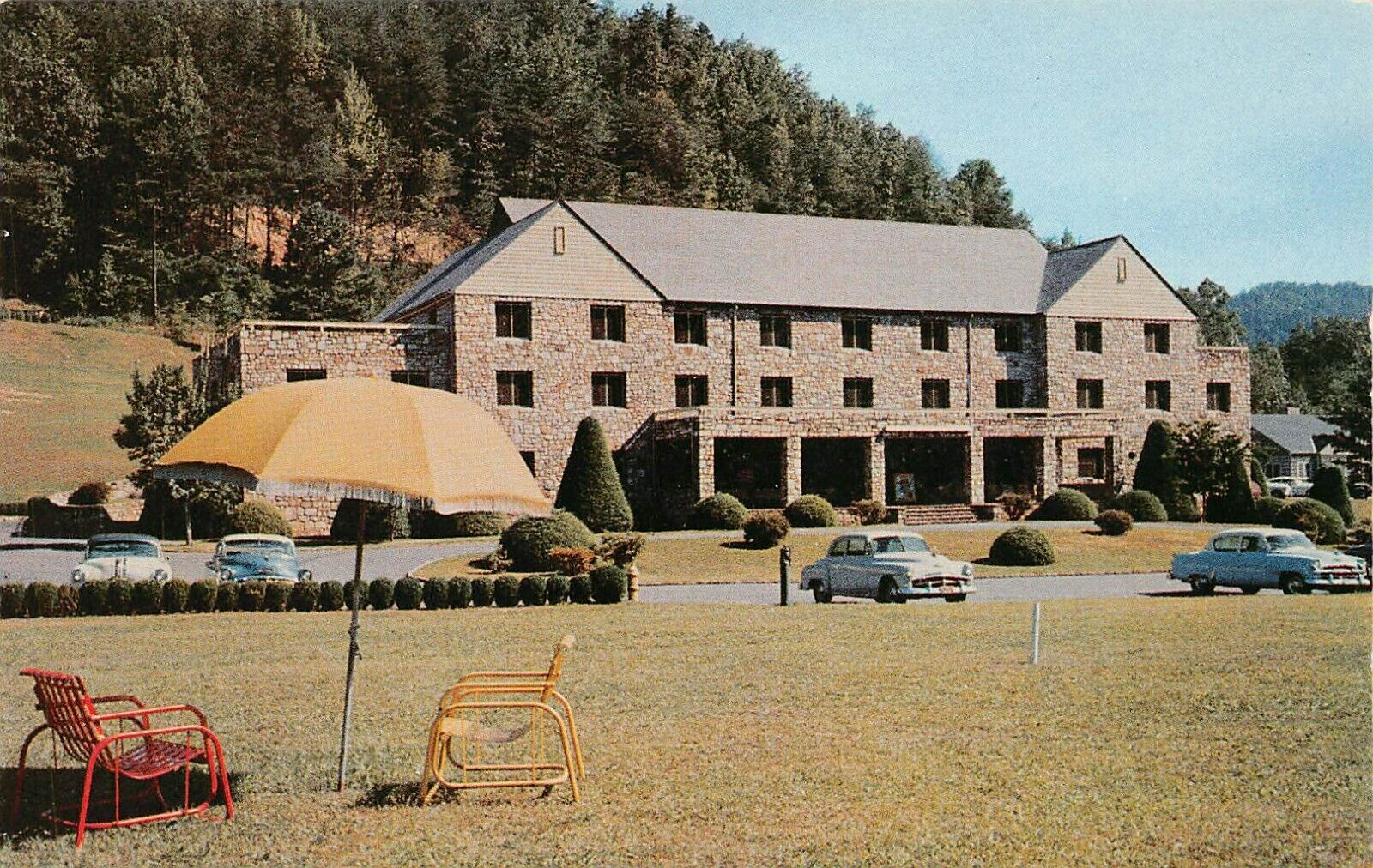 Mountain View Hotel Greystone Gatlinburg TN Tennessee Umbrella Vtg Postcard Z3