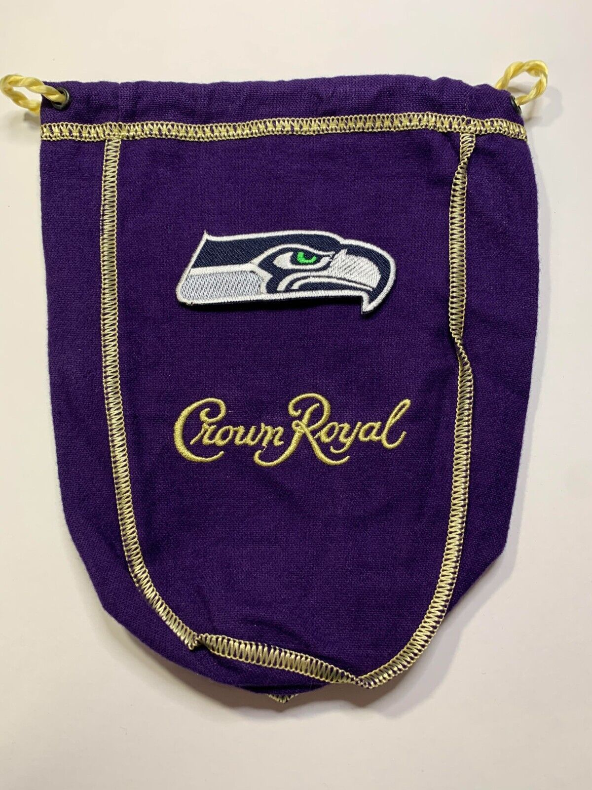 Custom Crown Royal Purple Bag w/ Seattle Seahawks Patch Small 7\