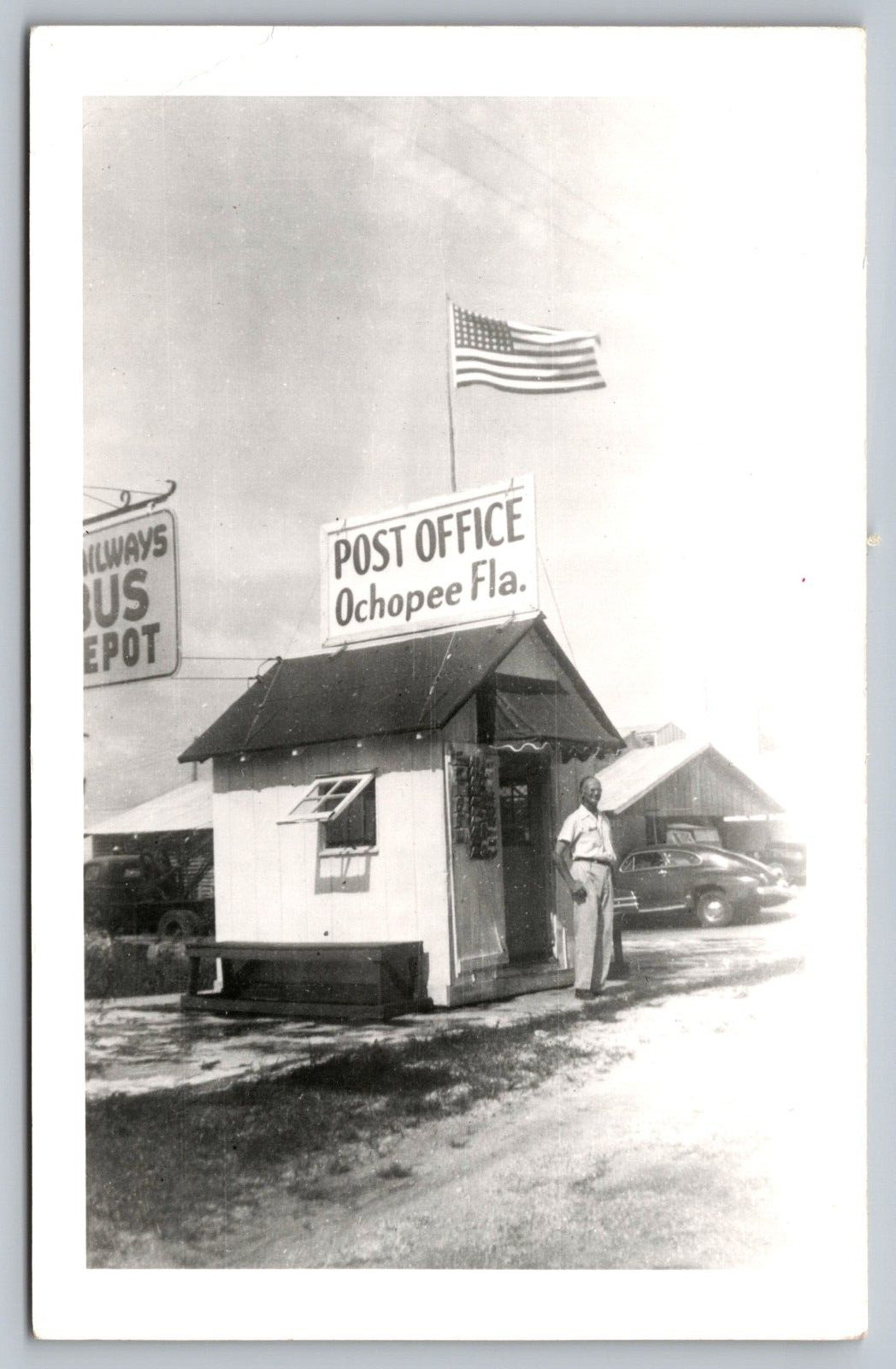 Smallest Post Office in the USA Ochopee Florida-Vintage RPPC Photo Postcard