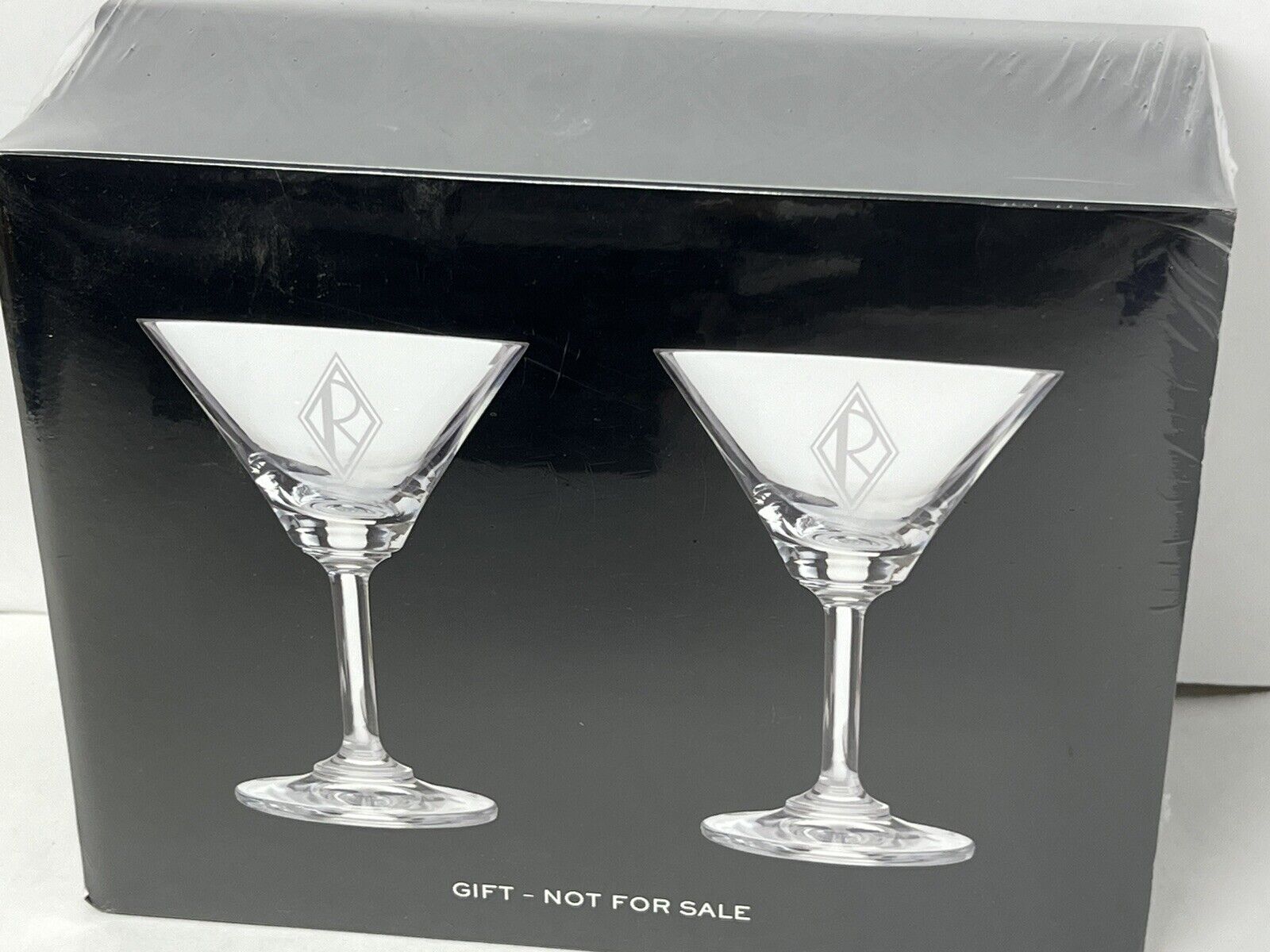 Vintage Pair Ralph Lauren Martini Glasses Bar ware Bar Glasses Monogram