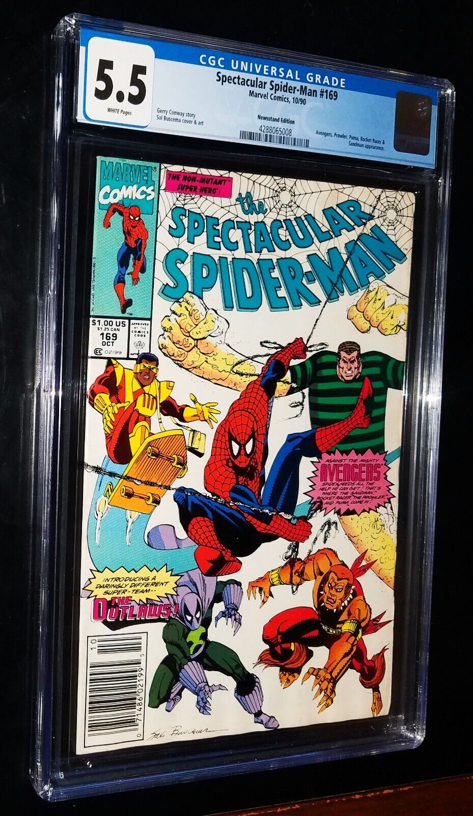 CGC Spectacular Spider-Man #169 1990 Marvel Comics CGC 5.5 Fine-