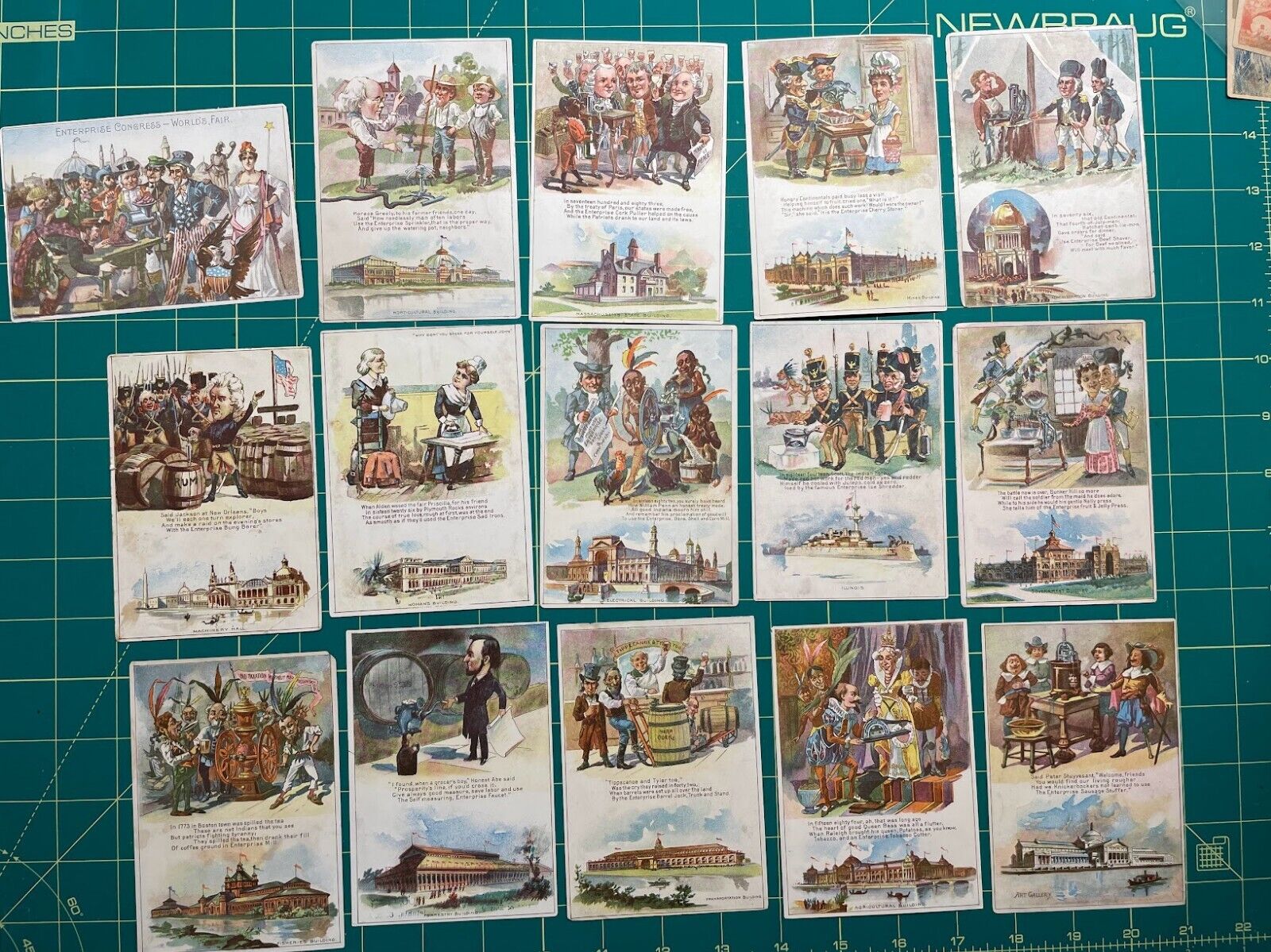 Complete set  - 15 cards- Enterprise Trade cards - World's Columbian Expo
