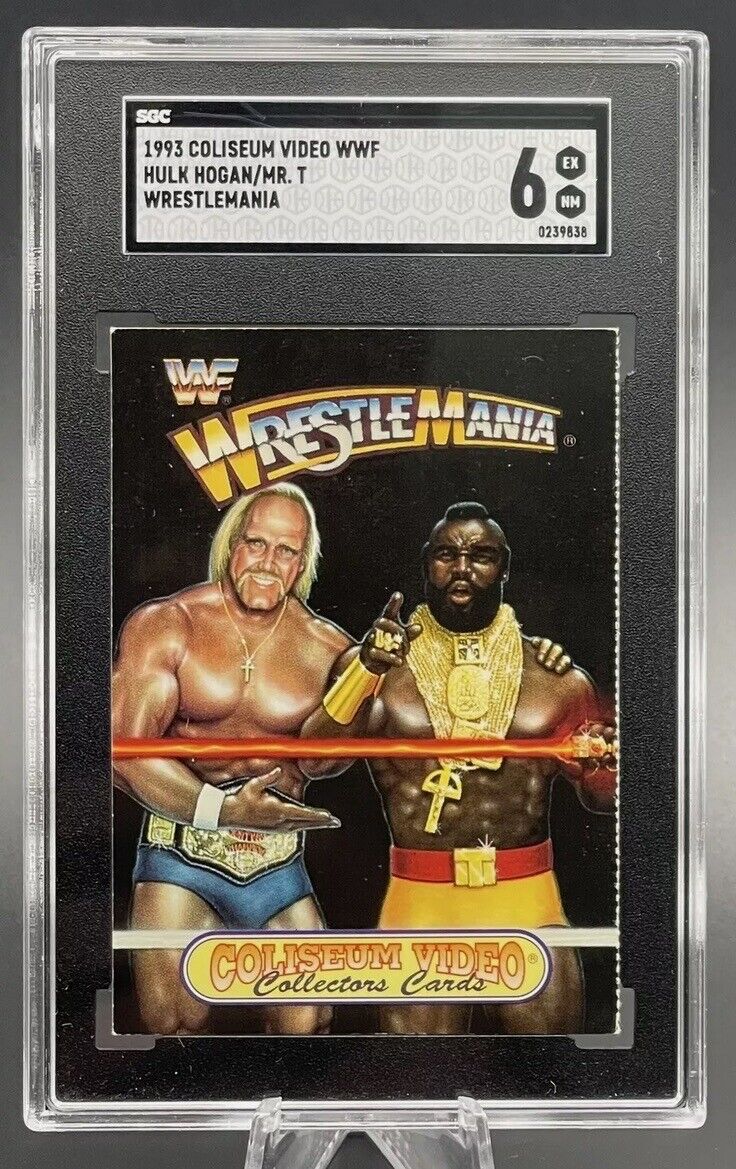 TRADING CARD 1993 Coliseum Video Wrestlemania Hulk Hogan Mr. T (GRADED) SGC 6