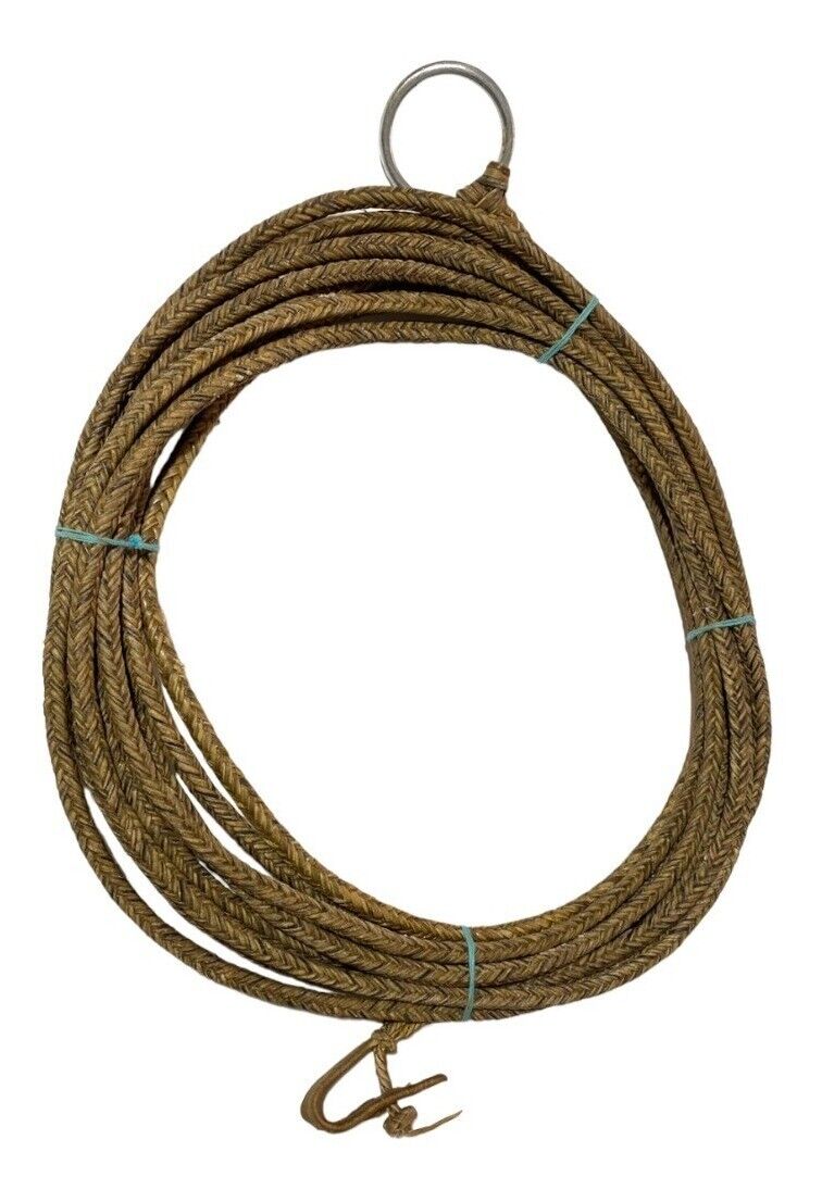 Argentine BRAIDED RAWHIDE 46' LARIAT Lasso Rodeo Ranch Gaucho Leather Western 