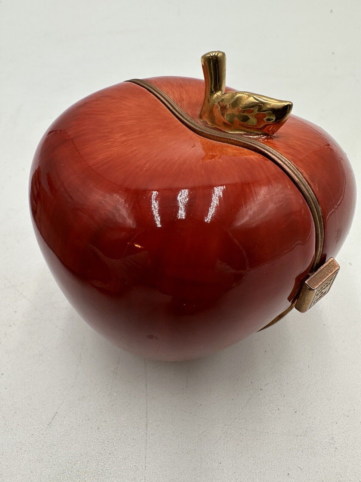 Heart of Teaching Music Box Heirloom Porcelain Apple Red Opens -Ardleigh Elliott