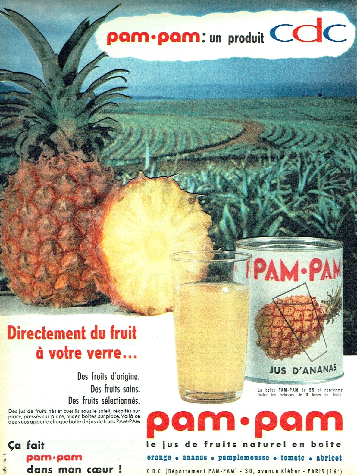 1959 Advertising 1223 Pam-Pam Pineapple Juice Advertising CDC