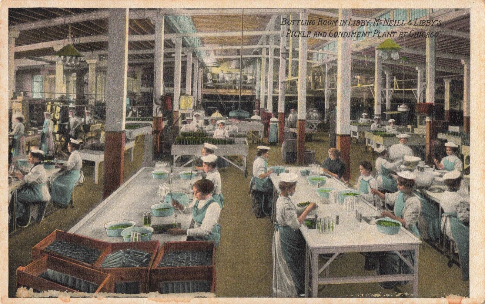 Bottling Room Libby McNeill & Libby's Pickle Plant Chicago Illinois c1920s PC