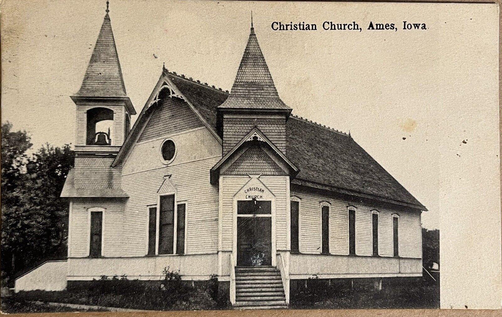 Ames Iowa Christian Church Vintage Photo Postcard c1900
