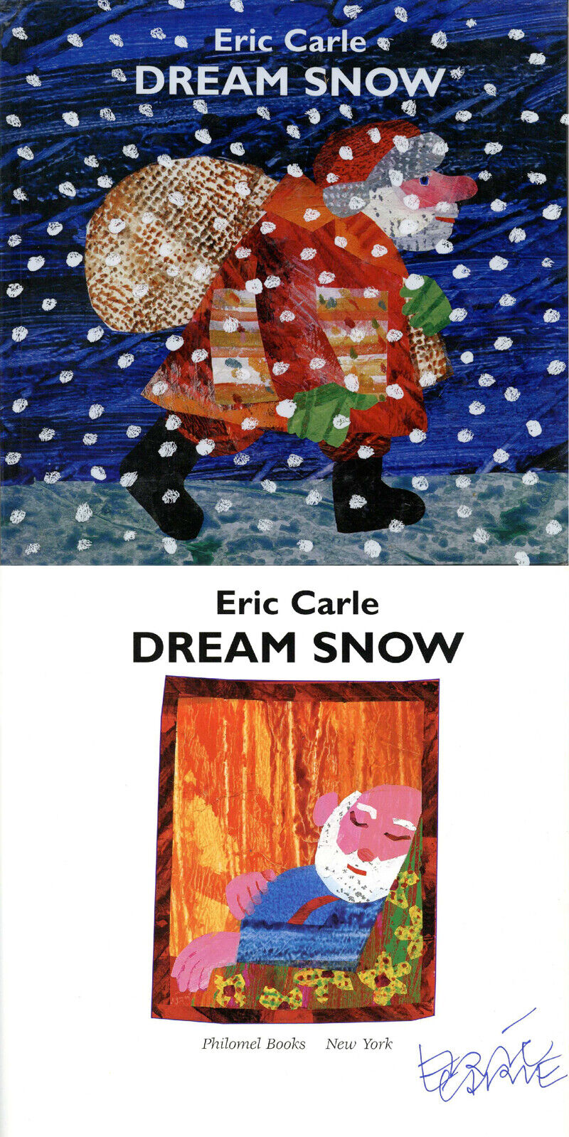 ERIC CARLE SIGNED DREAM SNOW HARDCOVER BOOK FIRST EDITION RARE BECKETT BAS LOA