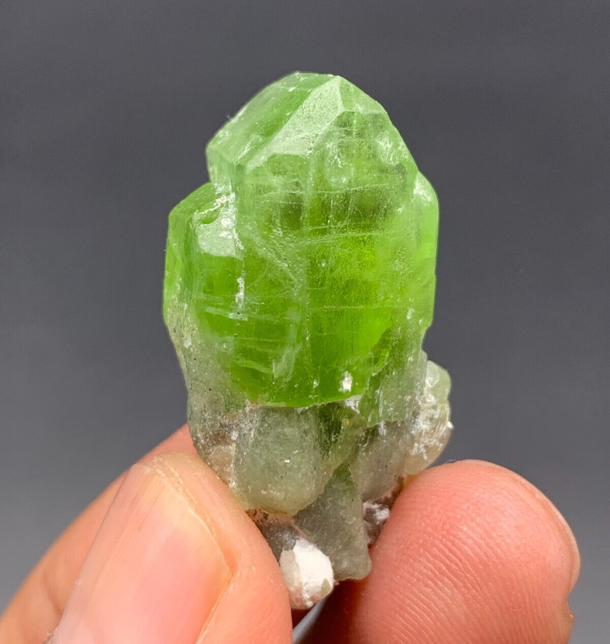15.1 Gram Natural Peridot Crystal from Pakistan, Good Terminated Rough Specimen