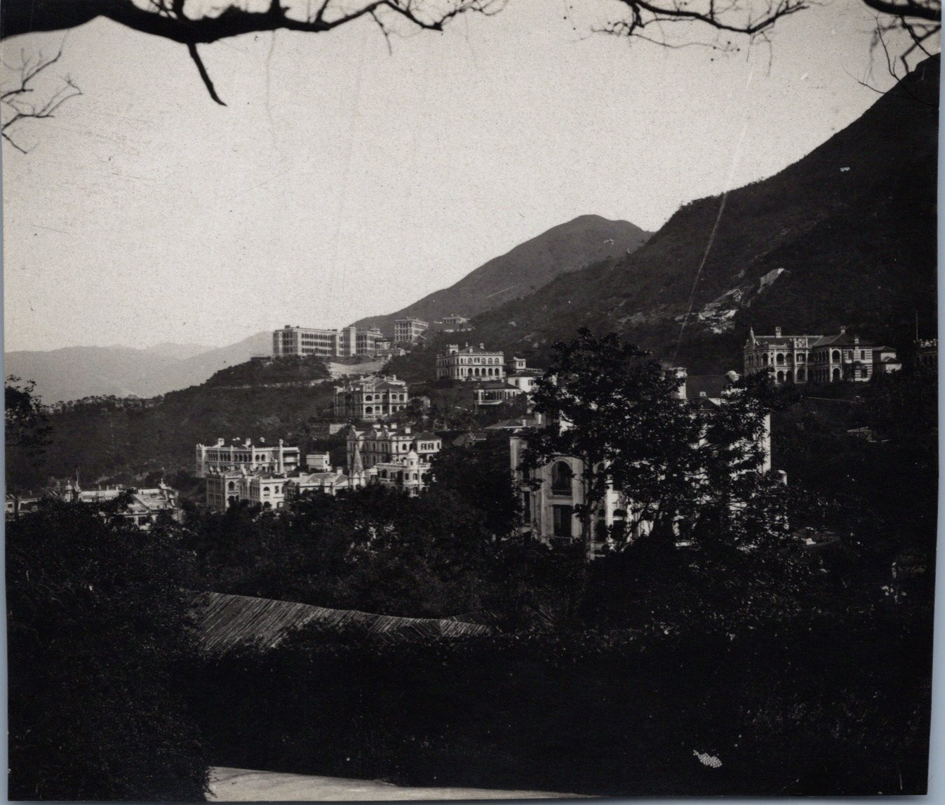 Hong Kong, Peck Top View, Vintage Print, ca.1900 Vintage Print
