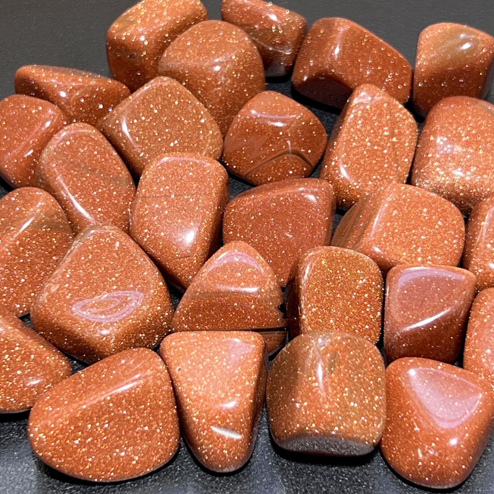 Red Goldstone Tumbled (1/2 lb)(8 oz) Bulk Wholesale Lot Half Pound Gemstones