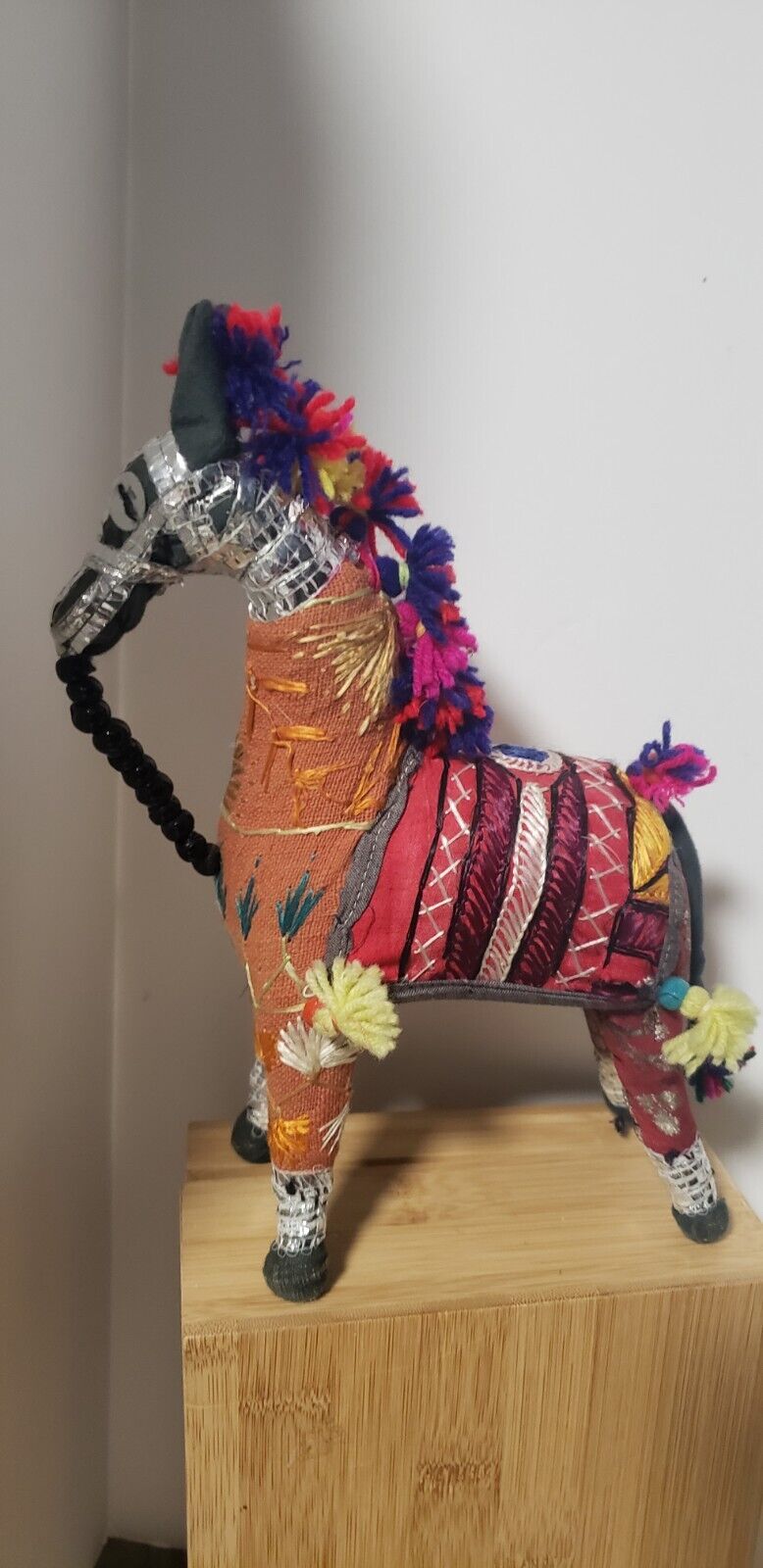 Vintage Indian Rajasthani Fabric Horse - Folk Art