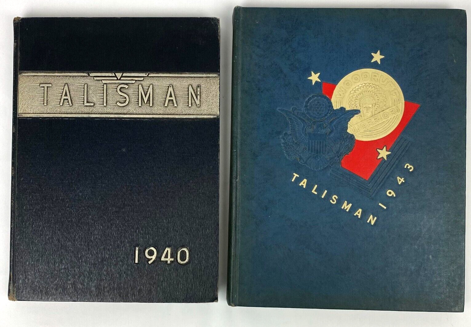 2 Talisman Woodruff High School Yearbooks 1940 1943 Peoria Illinois Vintage
