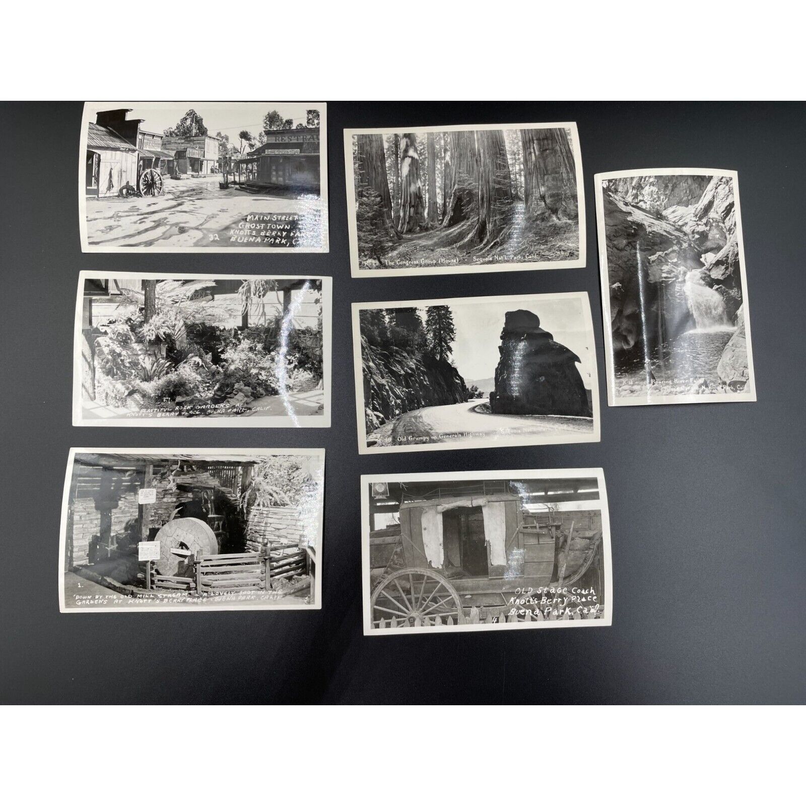 7 Antique RPPC Photo Postcards Knott\'s Berry Sequoia Nat\'l Park CA 1940\'s