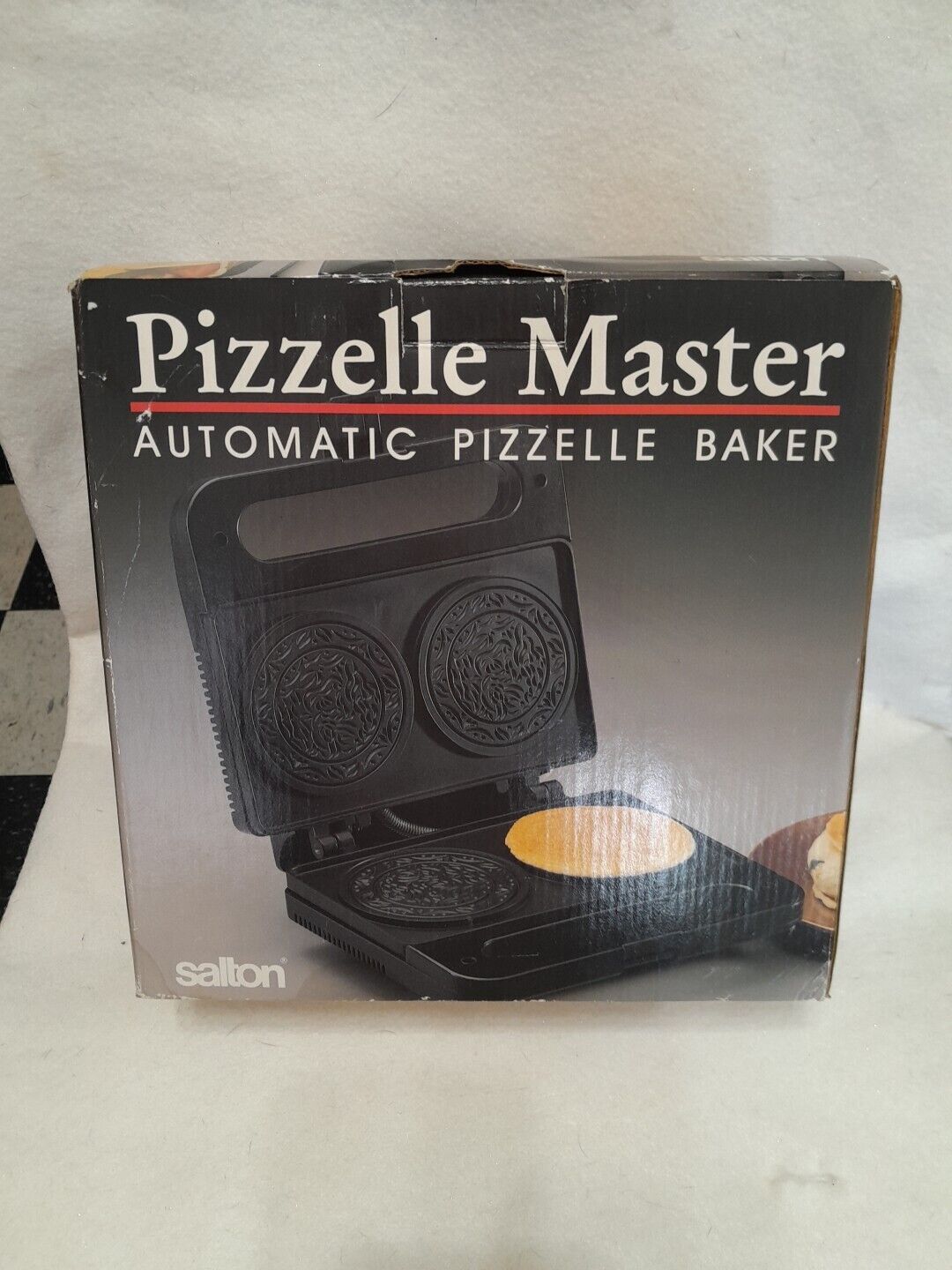 Vintage Salton Automatic Pizzelke Baker Unused Open Box Bakes 2 At A Time 1992