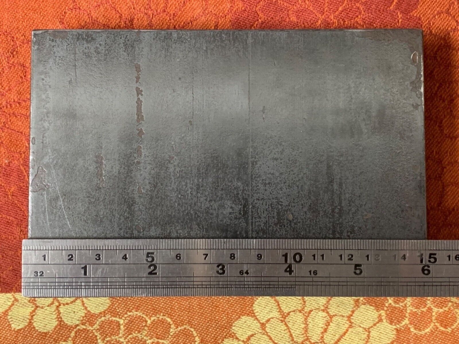 1” Thick A36 Steel  Blacksmith Hot Cut Plate, Bench Block 6” Bar saw cut to 4” 