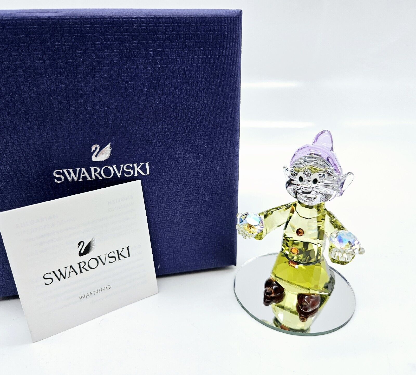 Swarovski Disney Dopey Crystal Figurine 5428558 Snow White New in Box COA Mirror