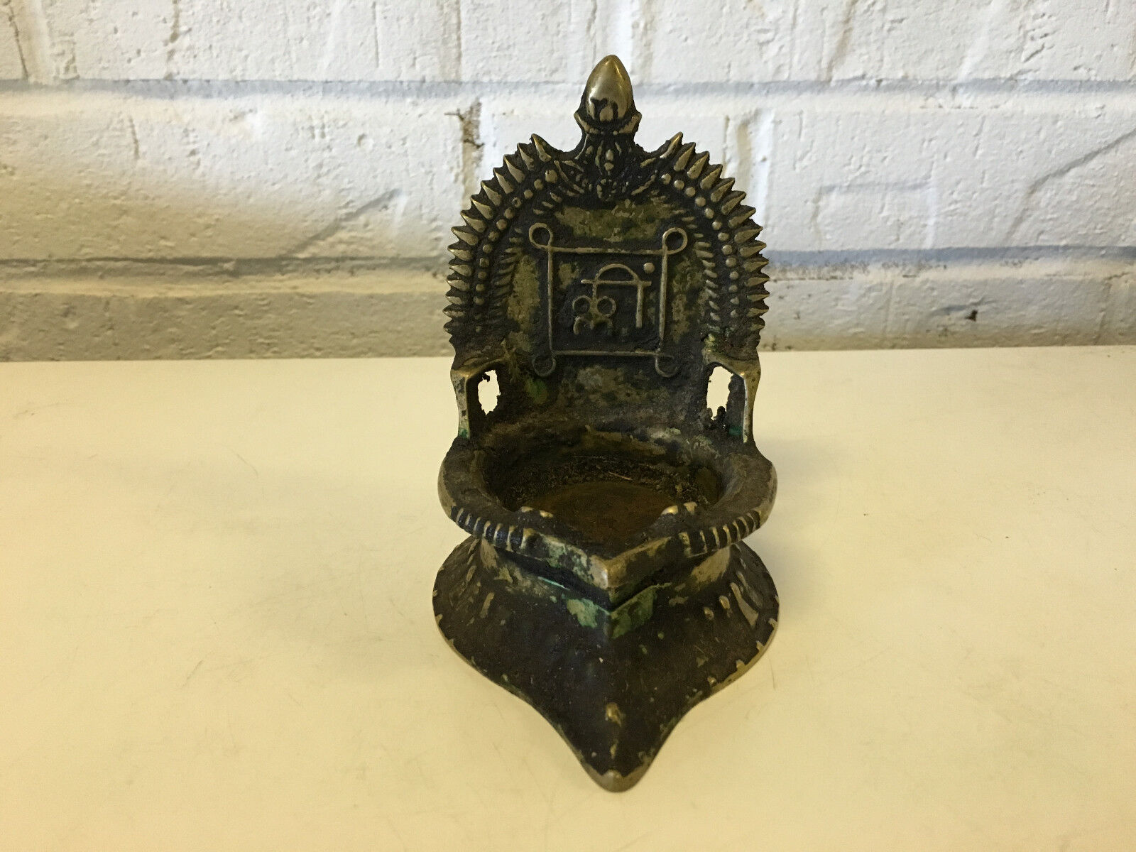 Vintage Possibly Antique Asian Tibetan / Nepalese Brass Incense Burner