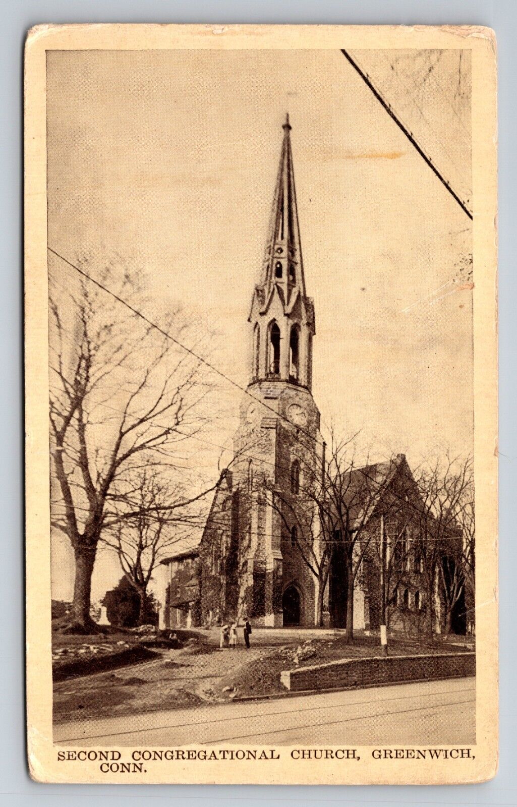 Second Congregational Church Greenwich Connecticut Vintage Unposted Postcard