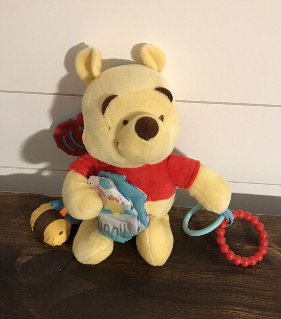 Disney Baby Winnie the Pooh Activity Hanging Stuffed Animal Toy Rattle Plush