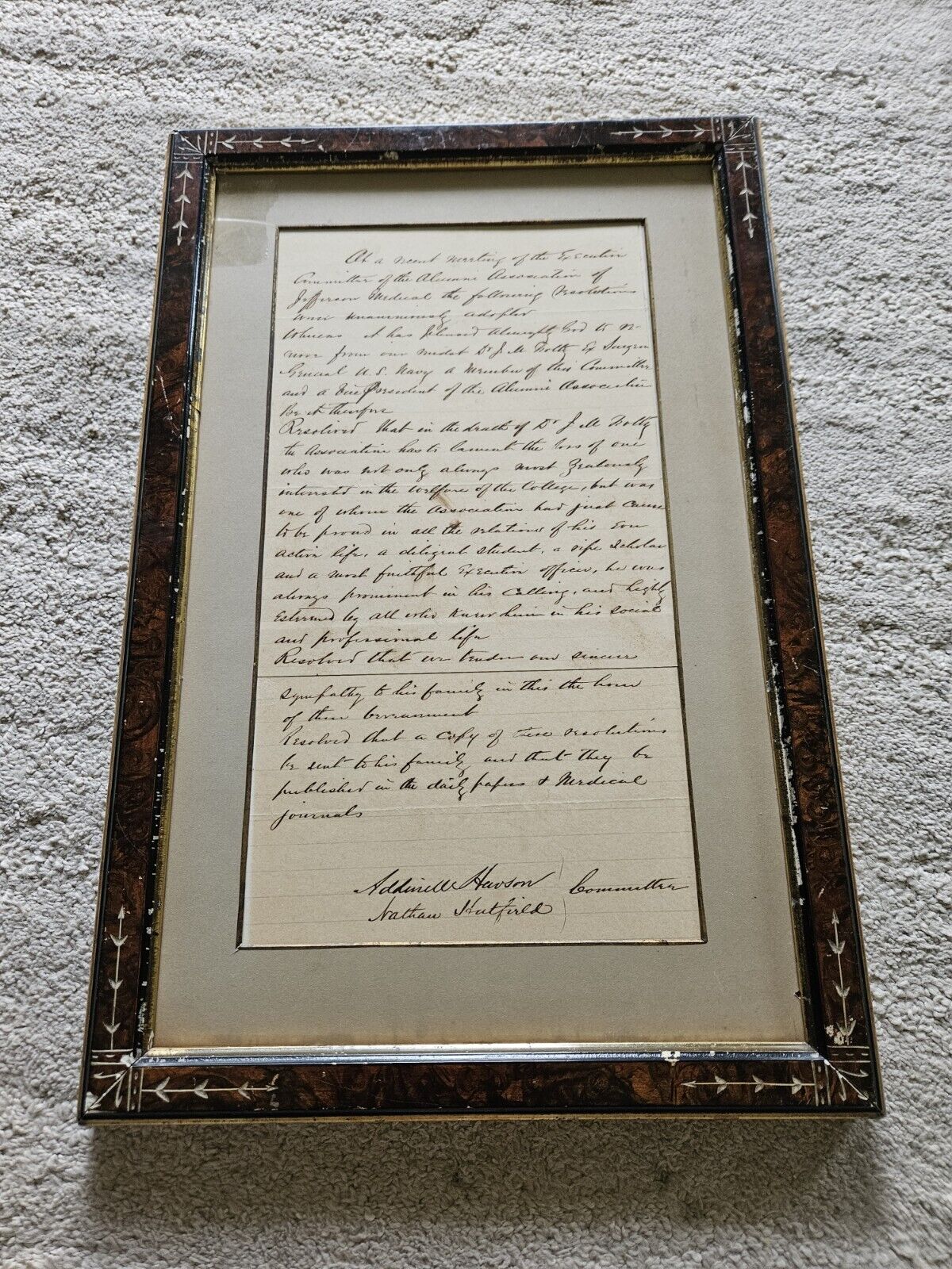 Civil War Hand Written Letter Doctor Nathan Hatfield Jefferson Medical Bereaveme
