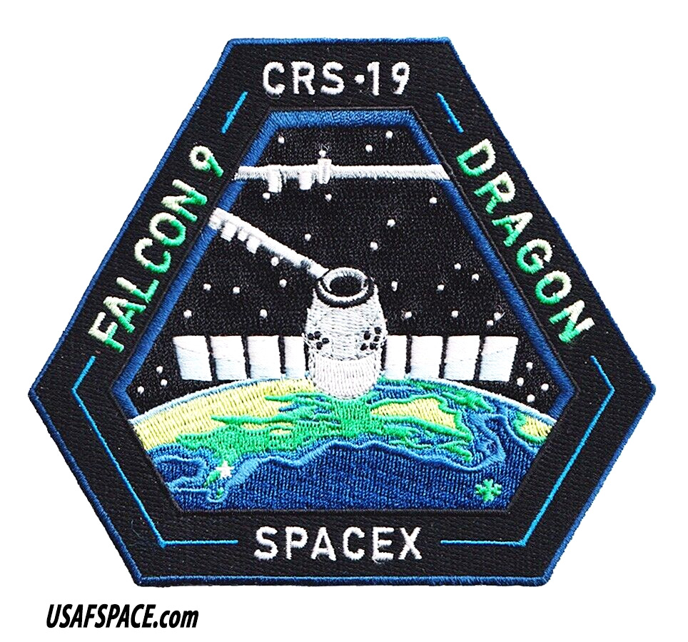 Authentic CRS-19 SPACEX FALCON-9 Launch DRAGON ISS NASA RESUPPLY Mission PATCH
