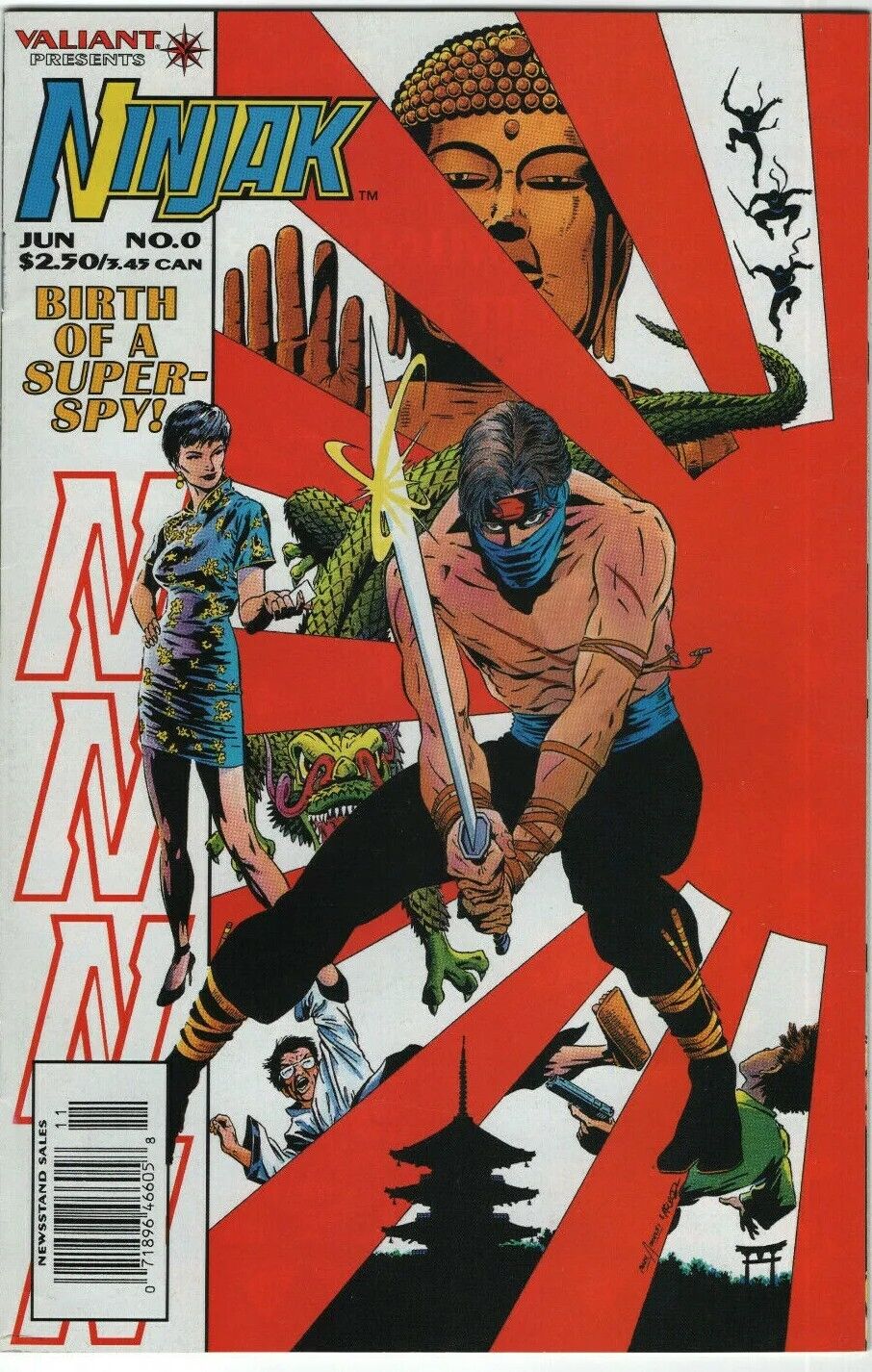 Ninjak #0 Newsstand UPC Variant Valiant Acclaim Comics 1st Series 1995