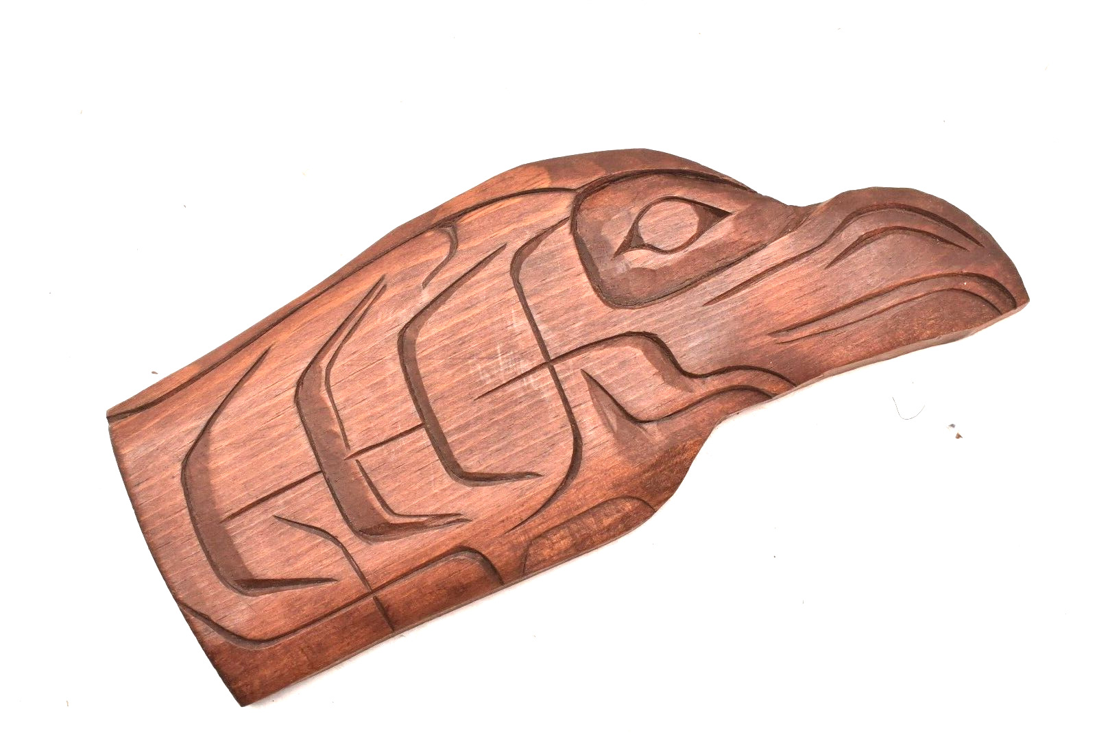 VTG Northwest Coast Native Salish Eagle Bird Carved Wood Wall Plaque Totem