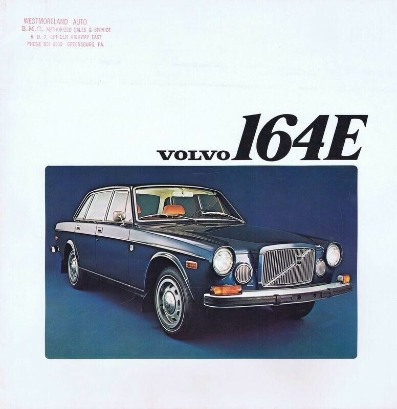 ORIGINAL Vintage 1972 Volvo 164E Series Oversize Sales Brochure Book