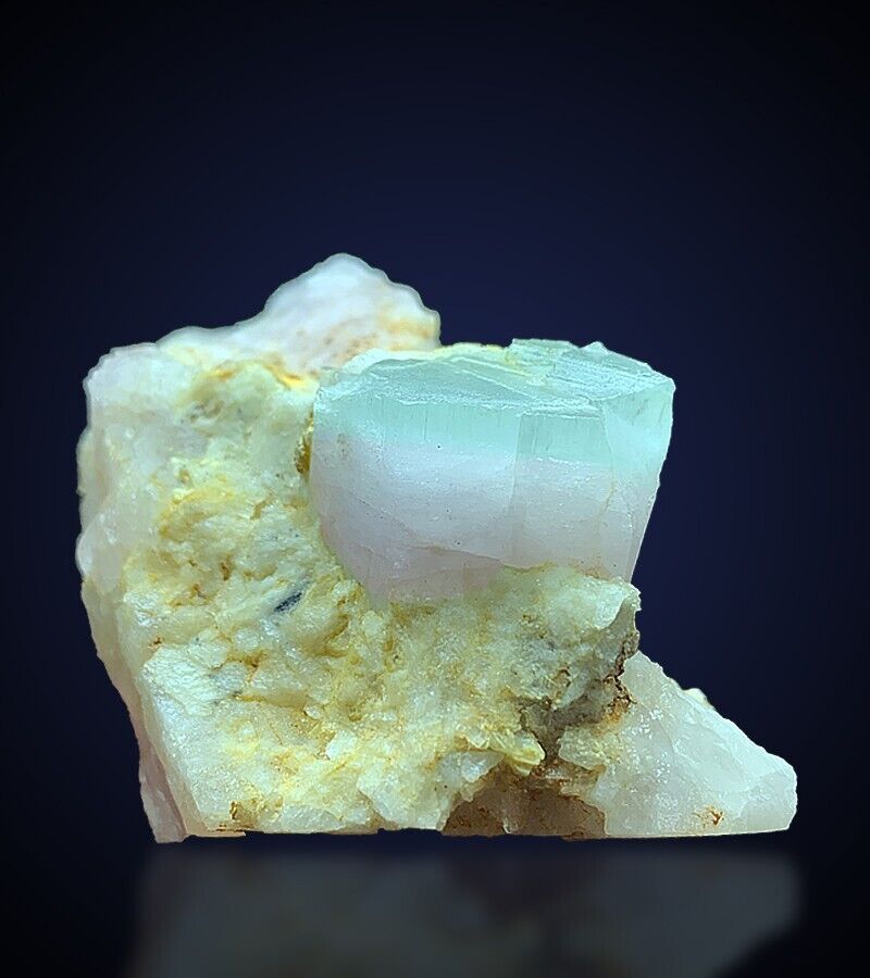 AquaMorganite Aquamarine Morganite Bi-Color Beryl Crystal Mineral Specimen- 126g
