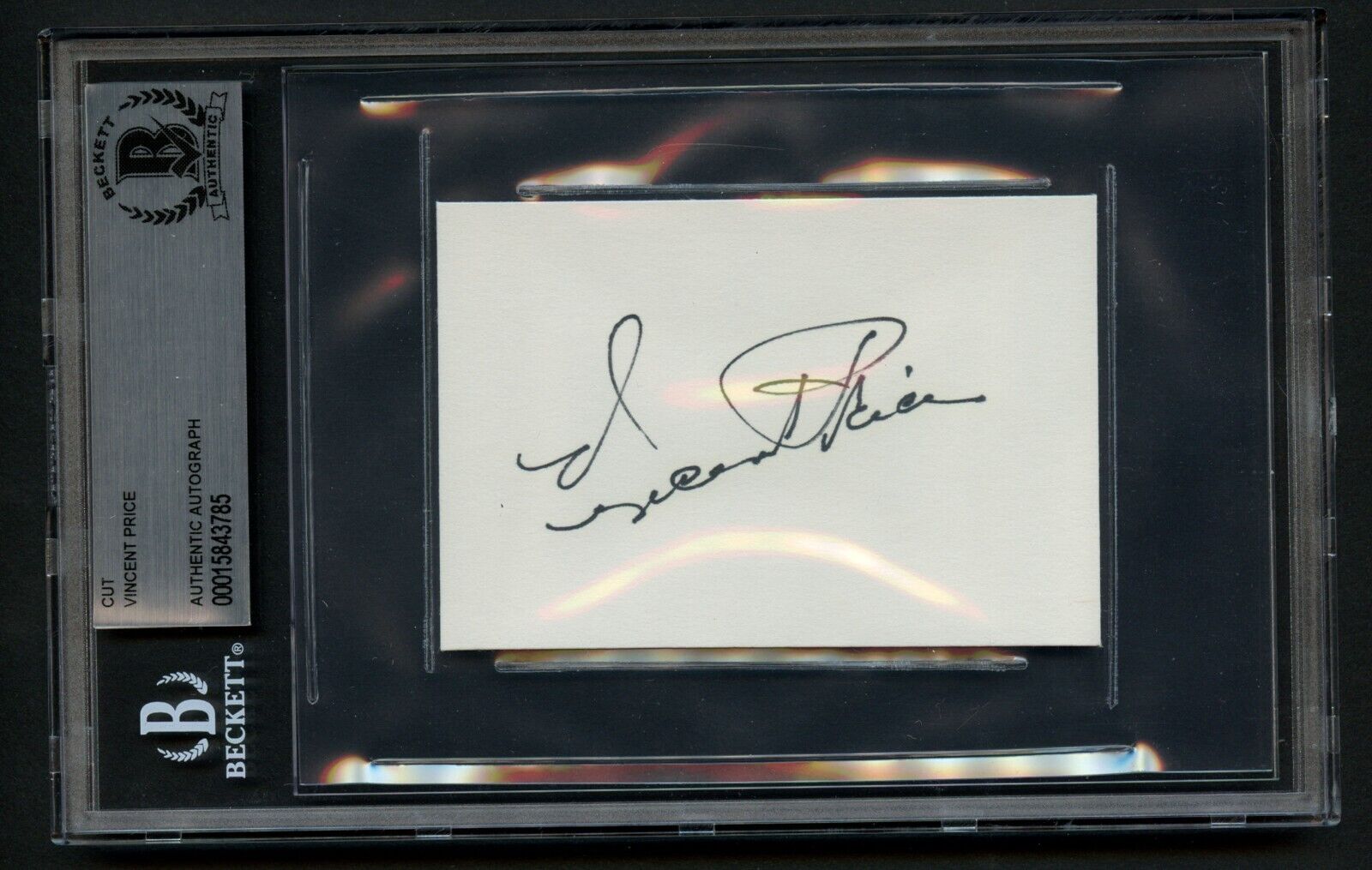 Vincent Price signed autograph auto 2.5x3.5 cut Egghead in Batman BAS Slabbed