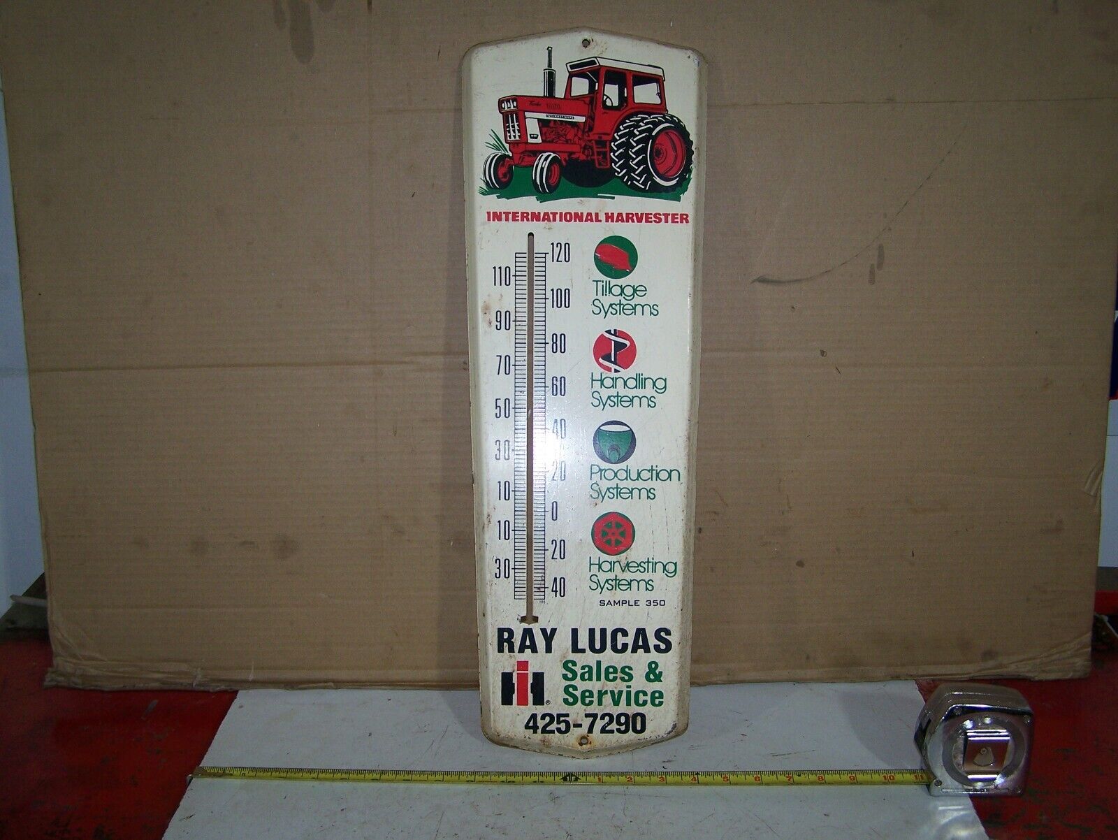 INTERNATIONAL HARVESTER 1970's 1466 Tractor Equipment Dealer Thermometer IH NICE
