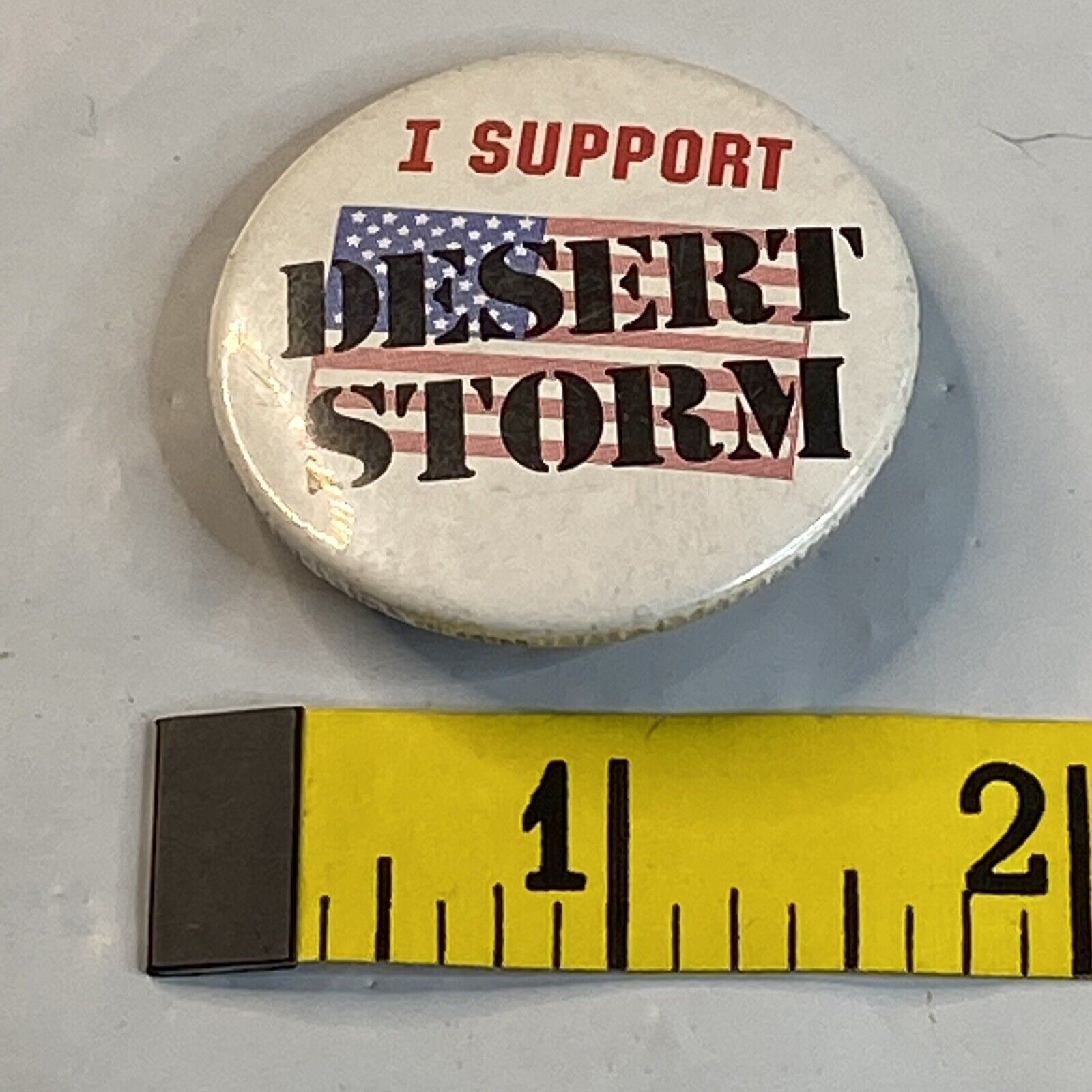 Vintage Operation Desert Storm Button Pin Gulf War Patina Original