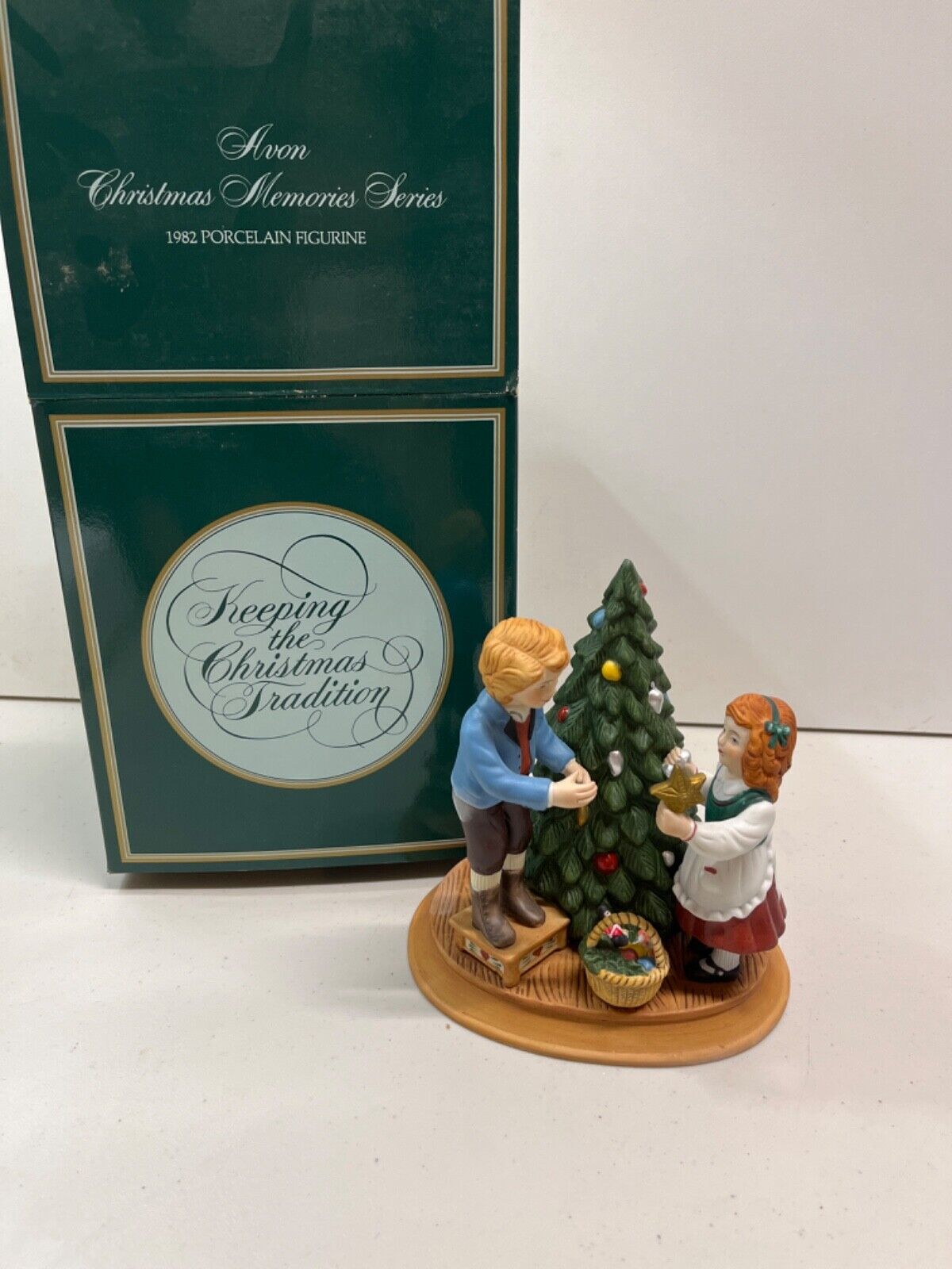 Avon Christmas Memories Series Porcelain Figurine Christmas Tradition 1982